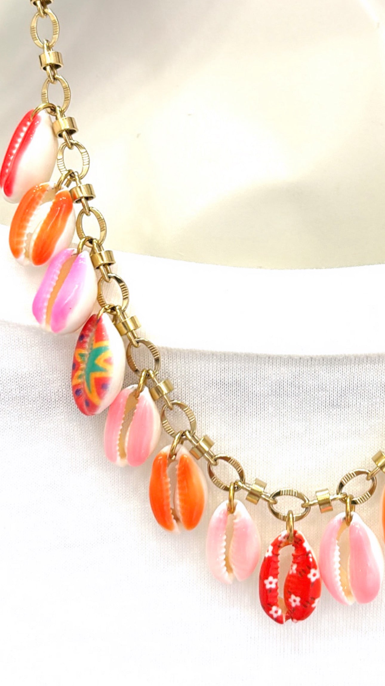Collier Cauris Rose
