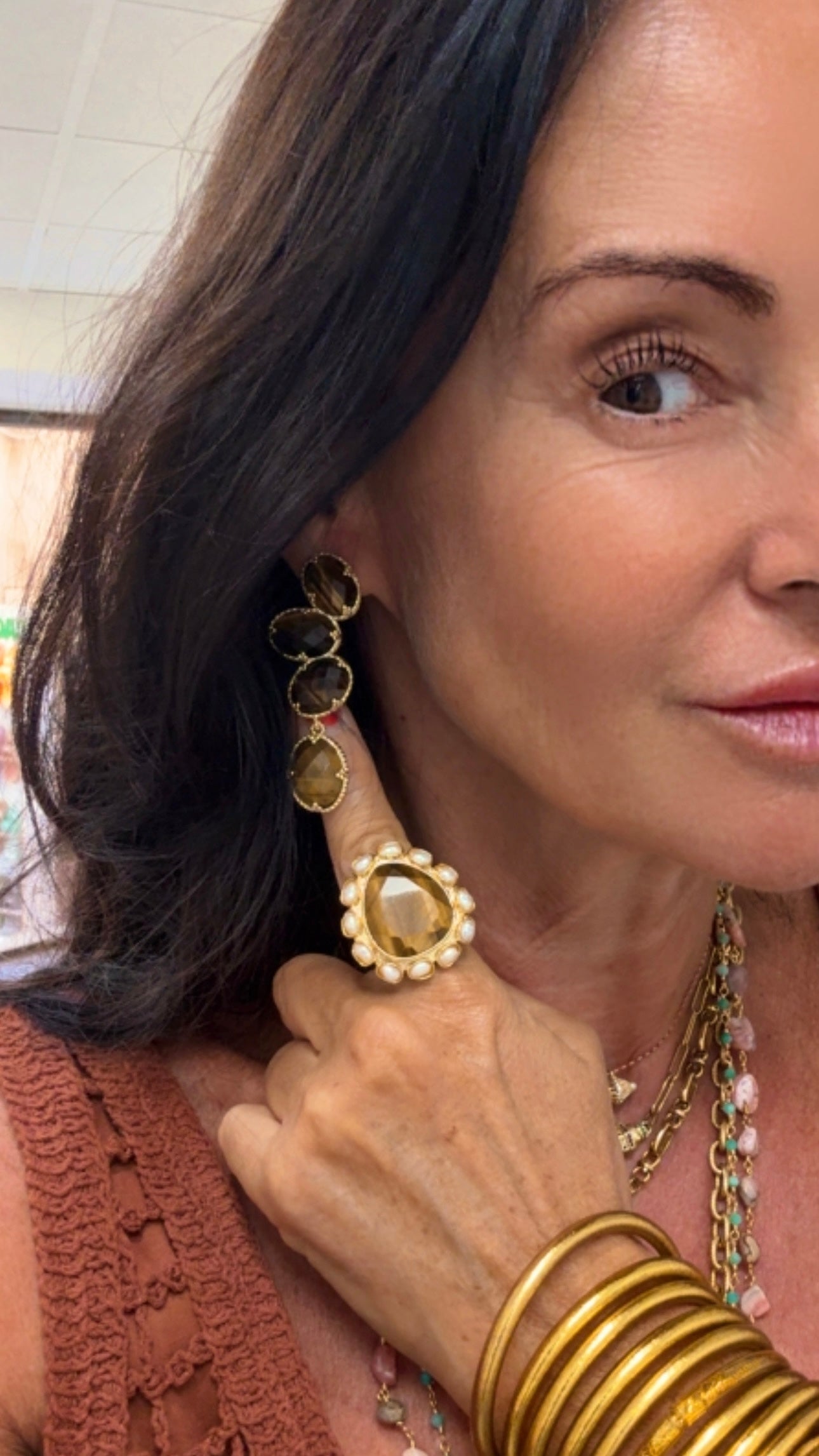 Boucles d’Oreilles Majestueuse Œil de Tigre