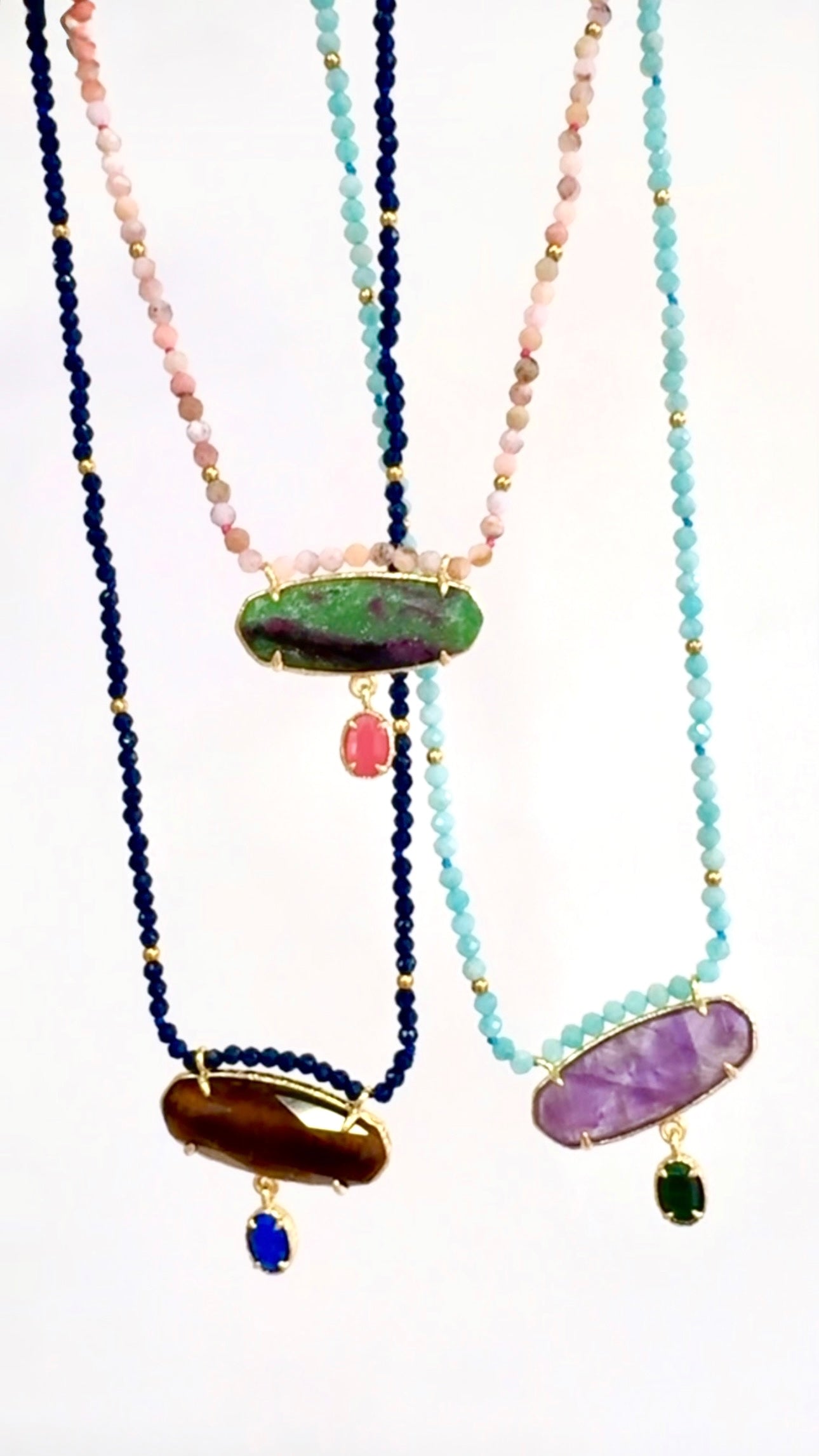 Collier Maïa Rhodonite et Rubis Zoisite