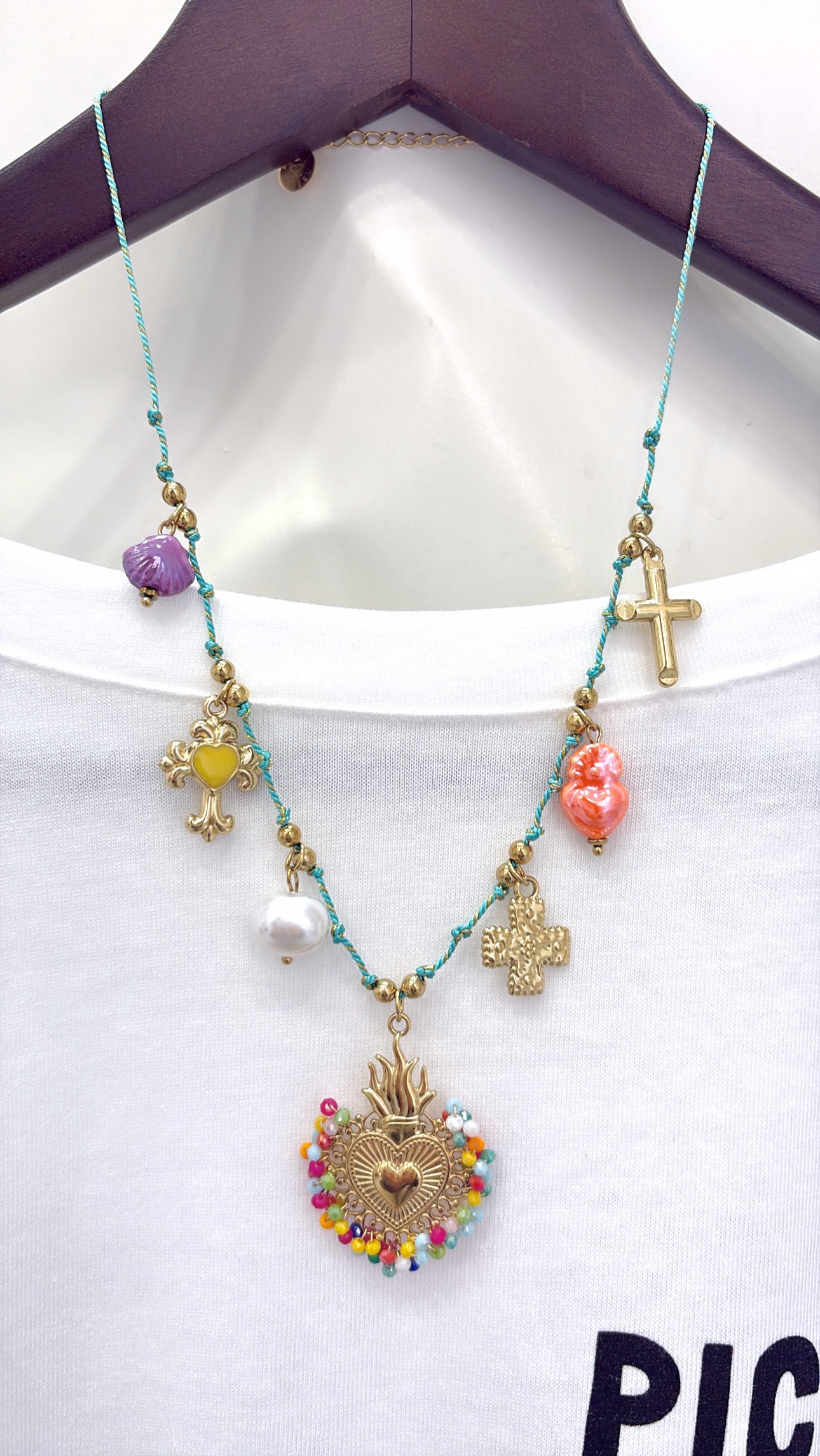 Collier Cœur Multicolore