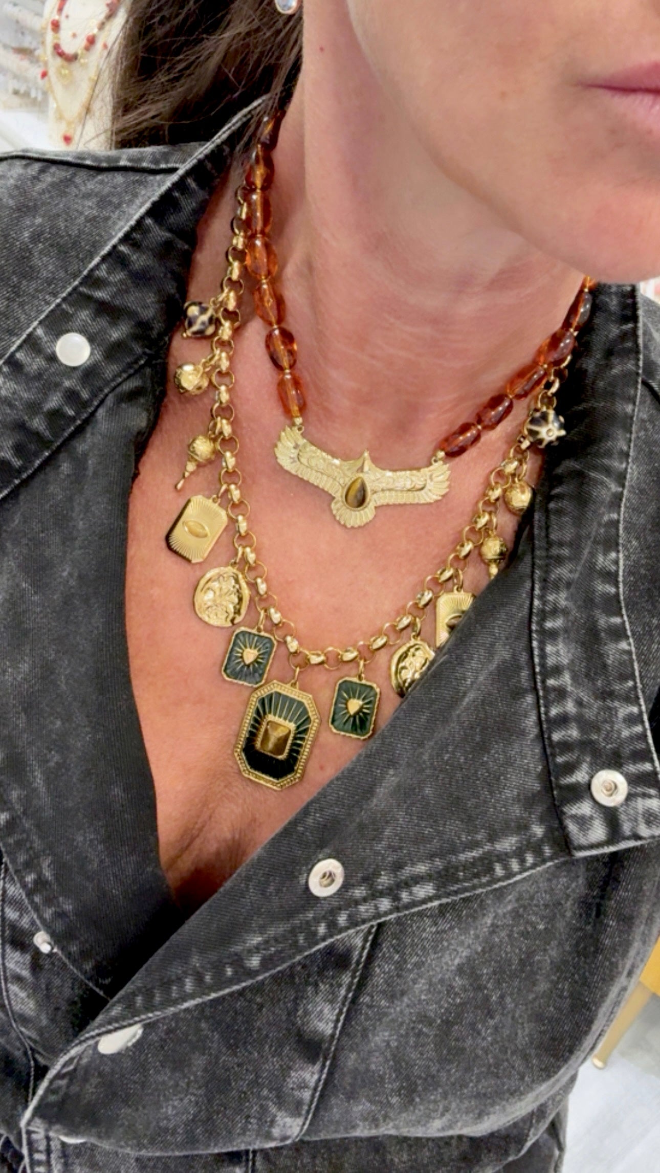 Collier Eagle MileMila Œil de Tigre