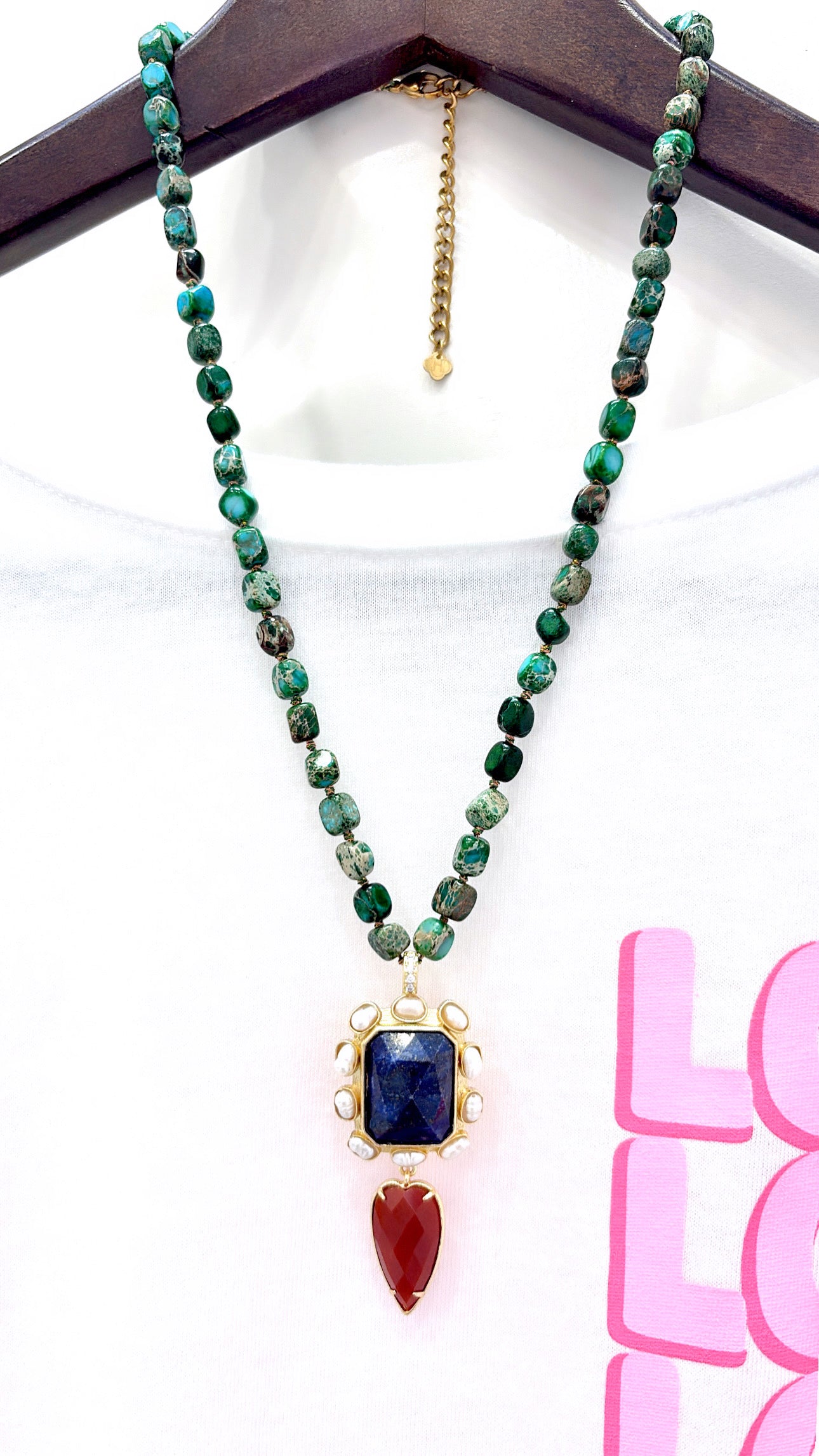 Collier Baroque Lapis Lazulli et Cornaline