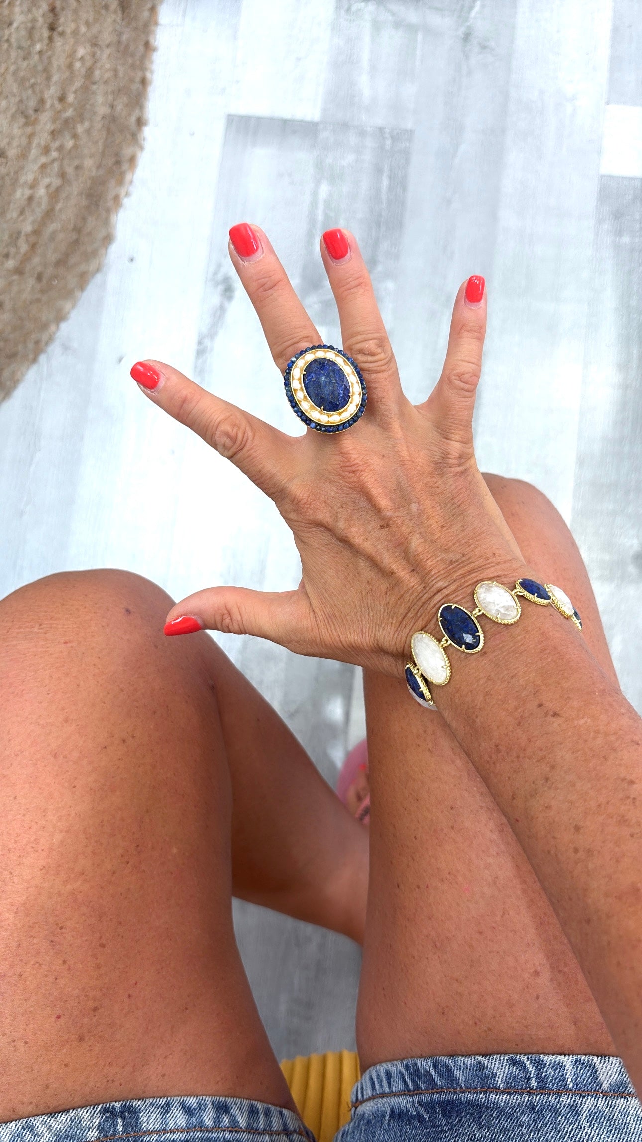 Bracelet Azura Cristal de Roche et Lapis Lazulli