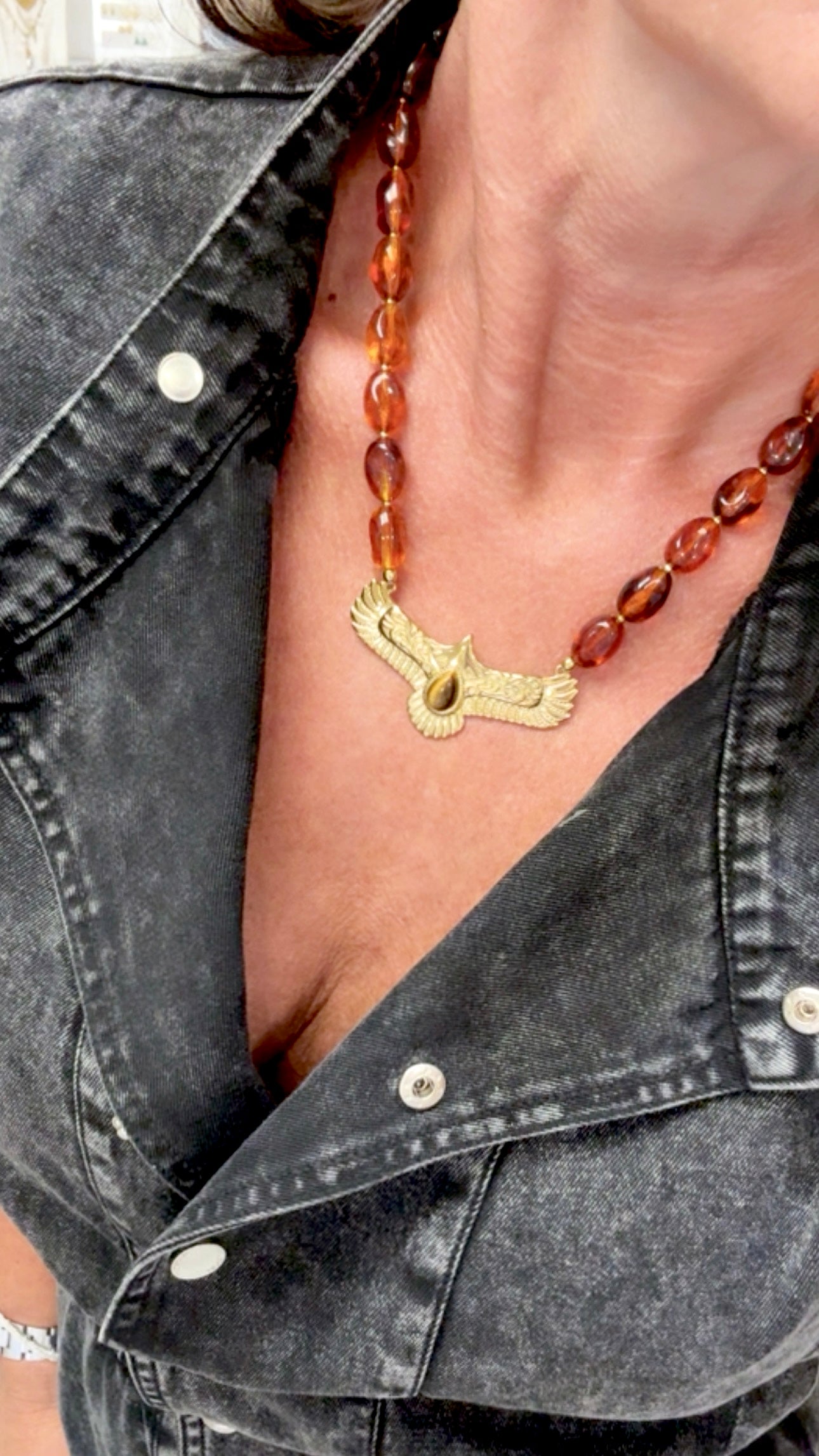 Collier Eagle MileMila Œil de Tigre