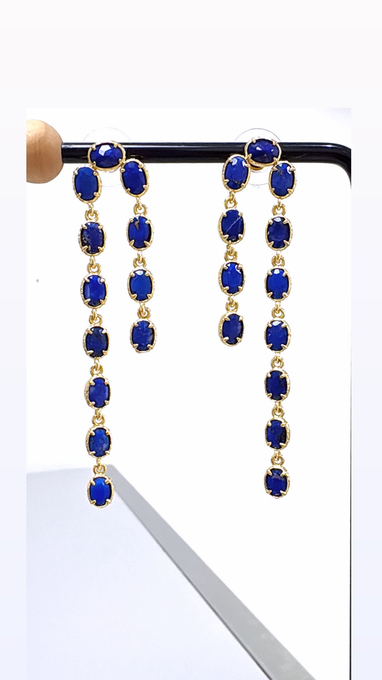 Boucles d’Oreilles Pluie Lapis Lazulli