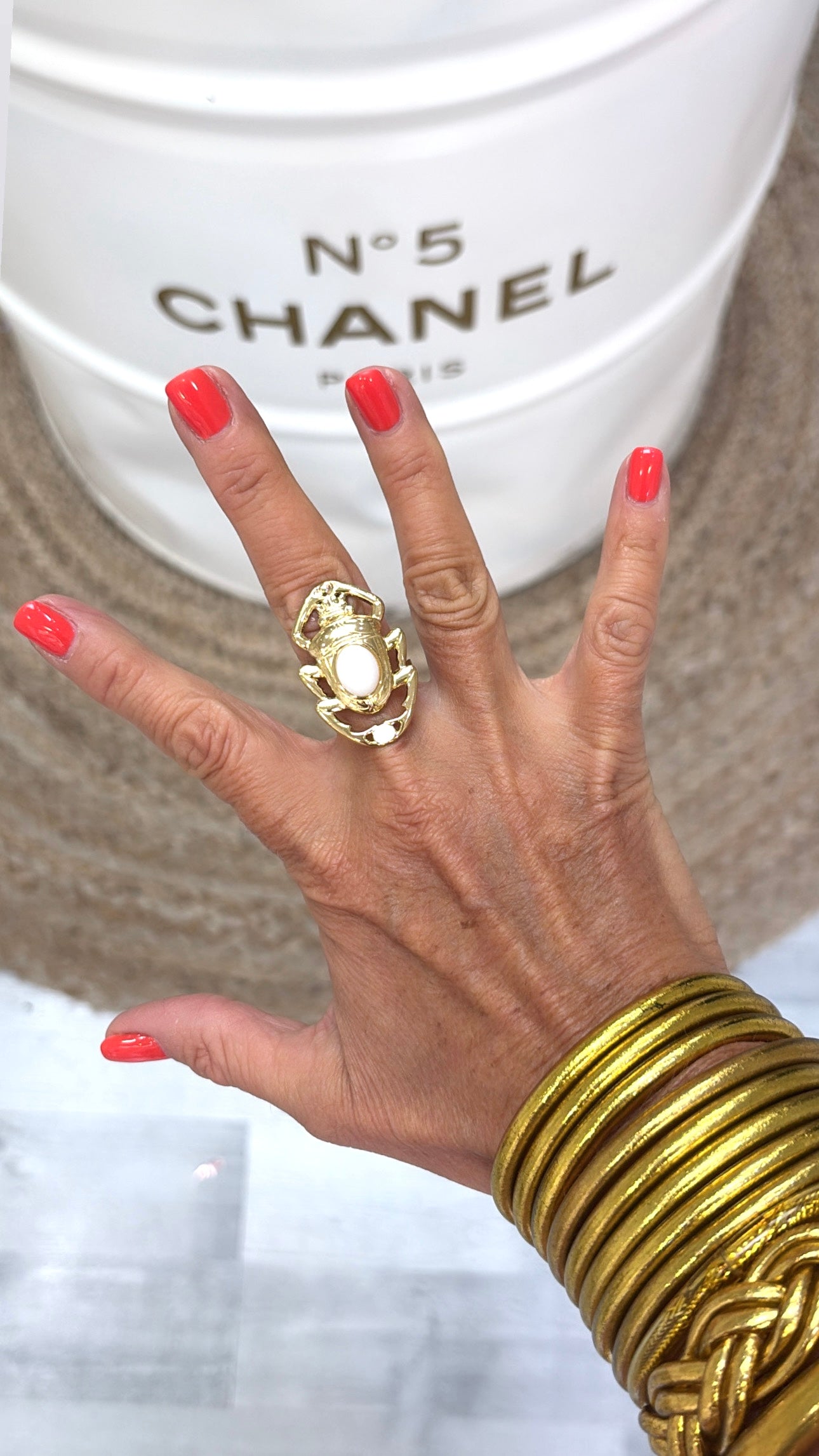 Bague Scarabée Royal Blanc