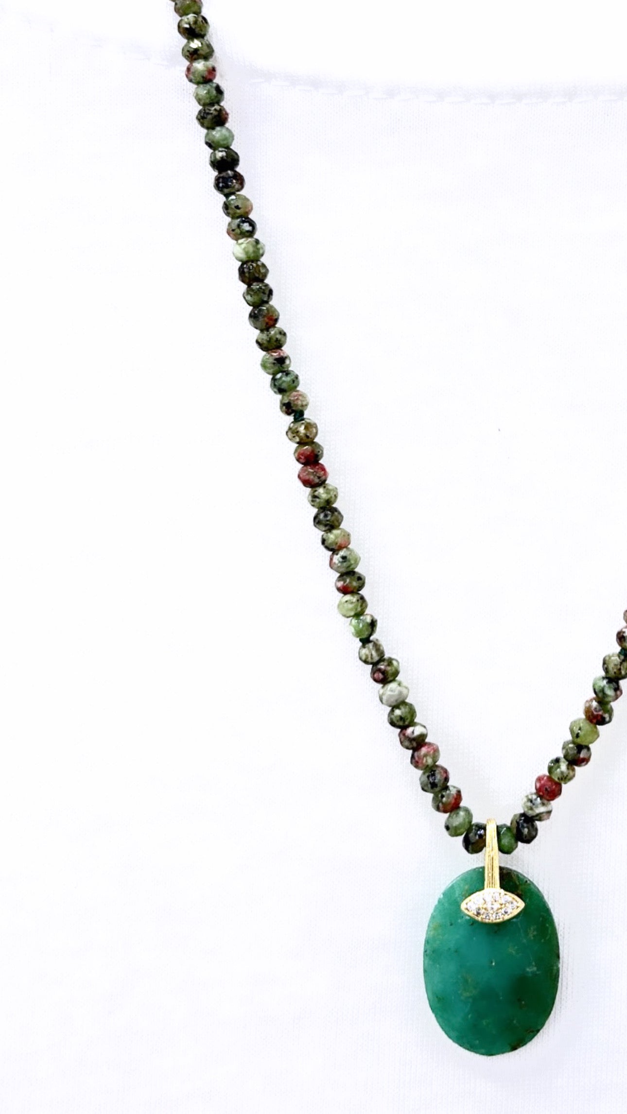 Collier Gaïana Rubis Zoisite et Chrysoprase
