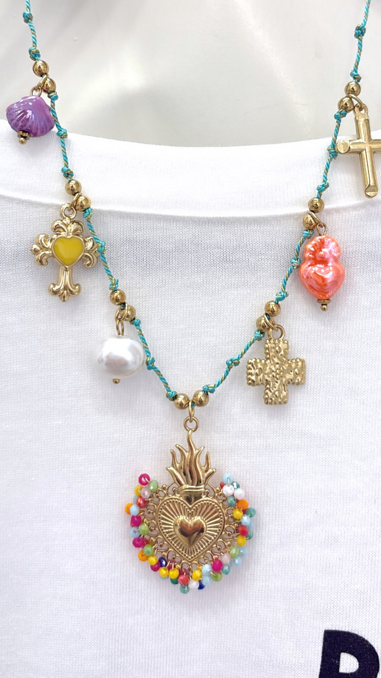 Collier Cœur Multicolore