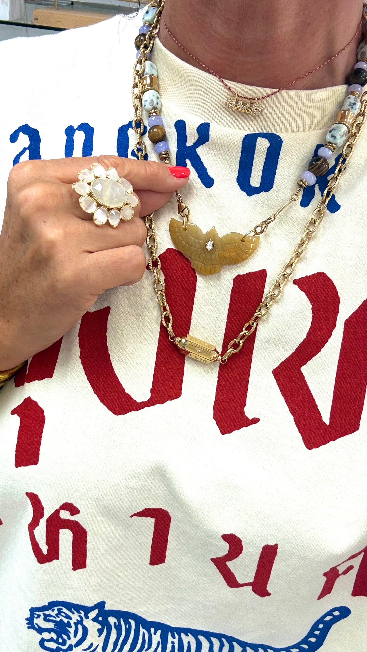 Collier Envol Jaspe et Œil de Tigre