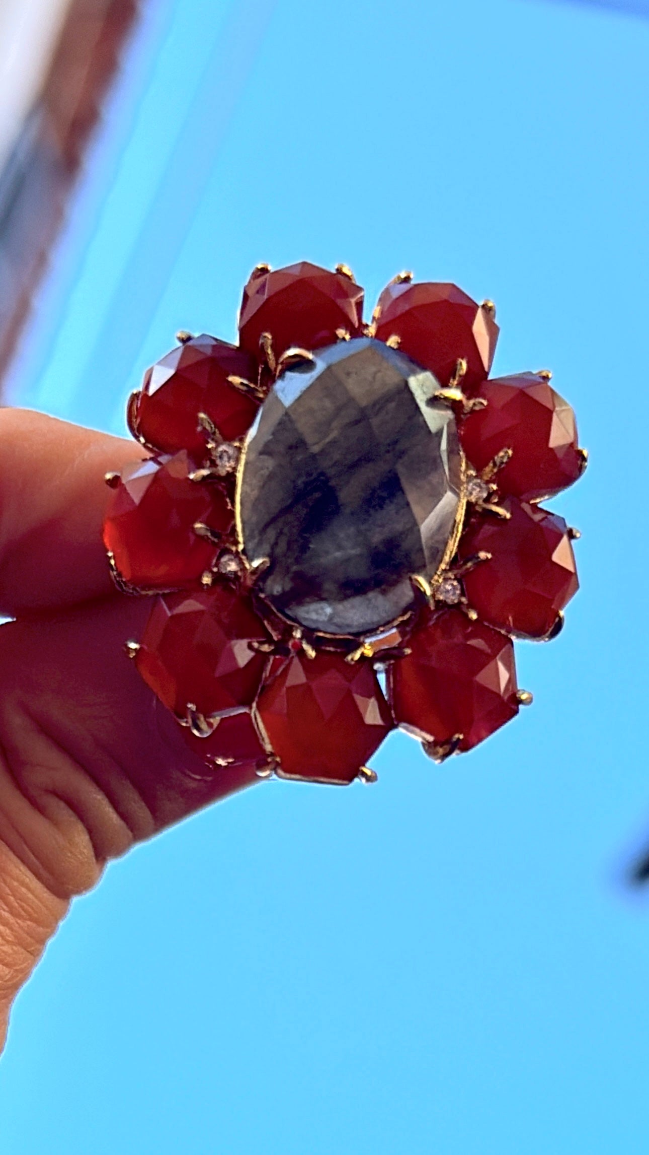 Bague Marvelous Cornaline et Labradorite