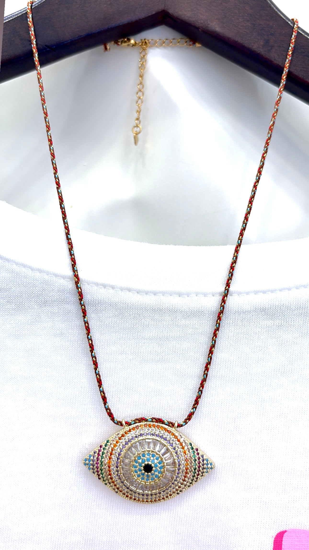 Collier Eye Strass Terracotta 🧿