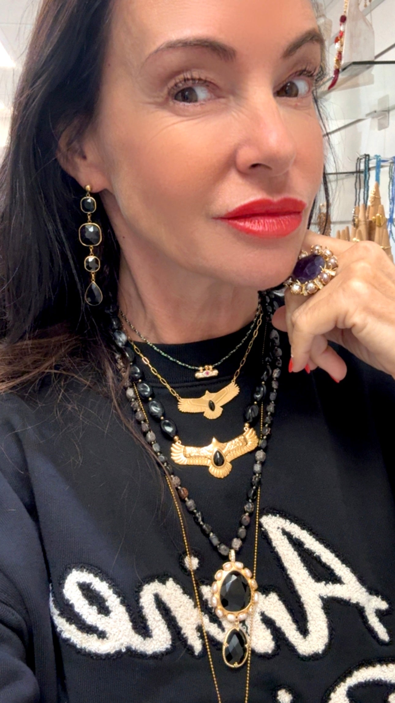 Collier Eagle Gold Onyx