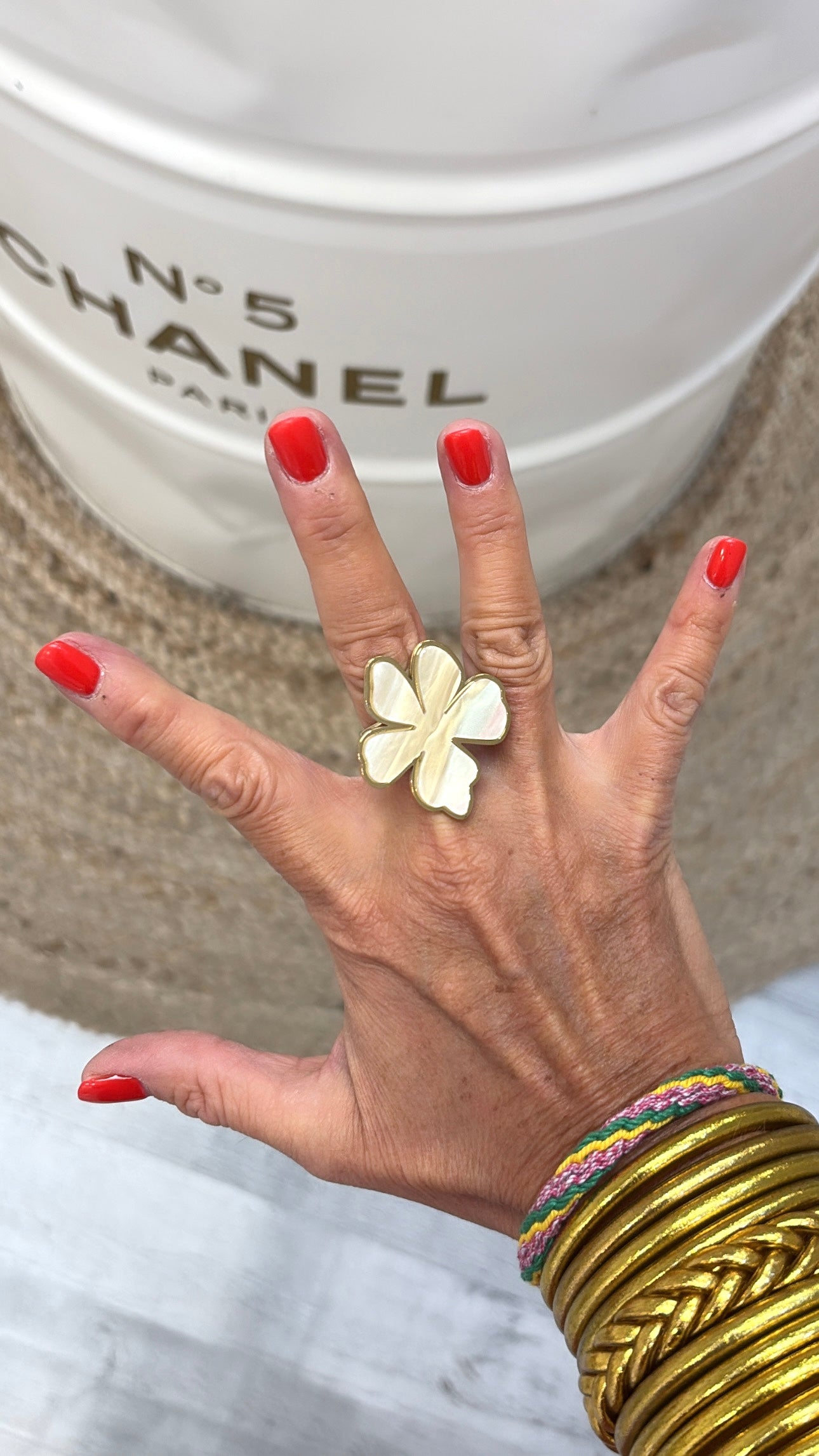 Bague Flower Écru