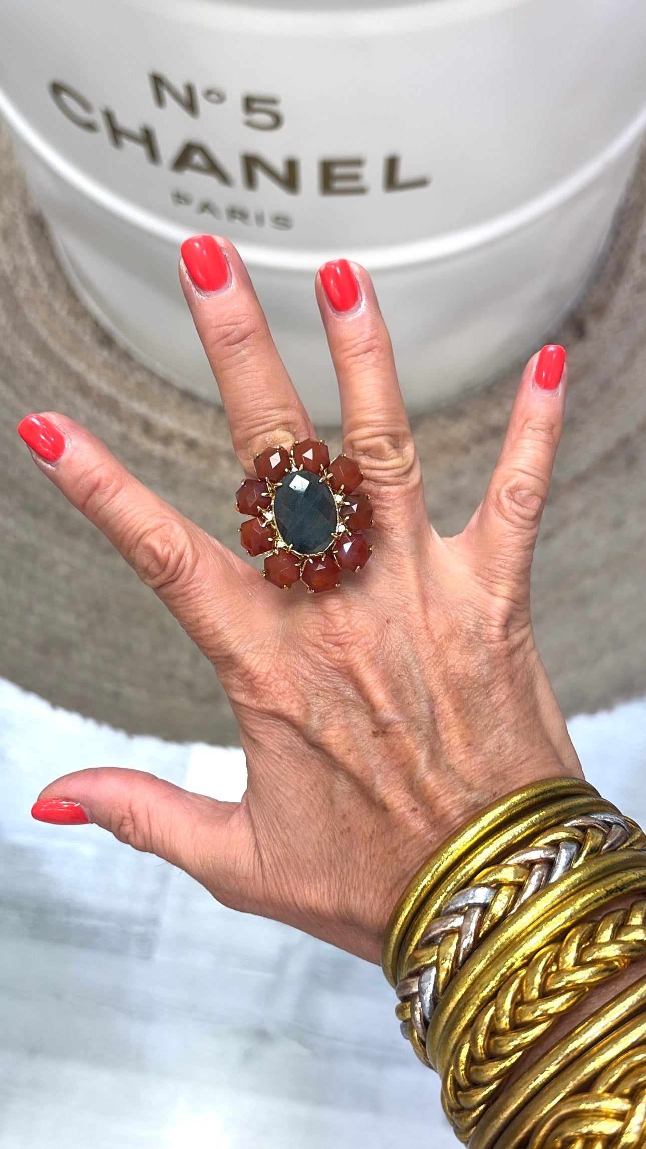 Bague Marvelous Cornaline et Labradorite