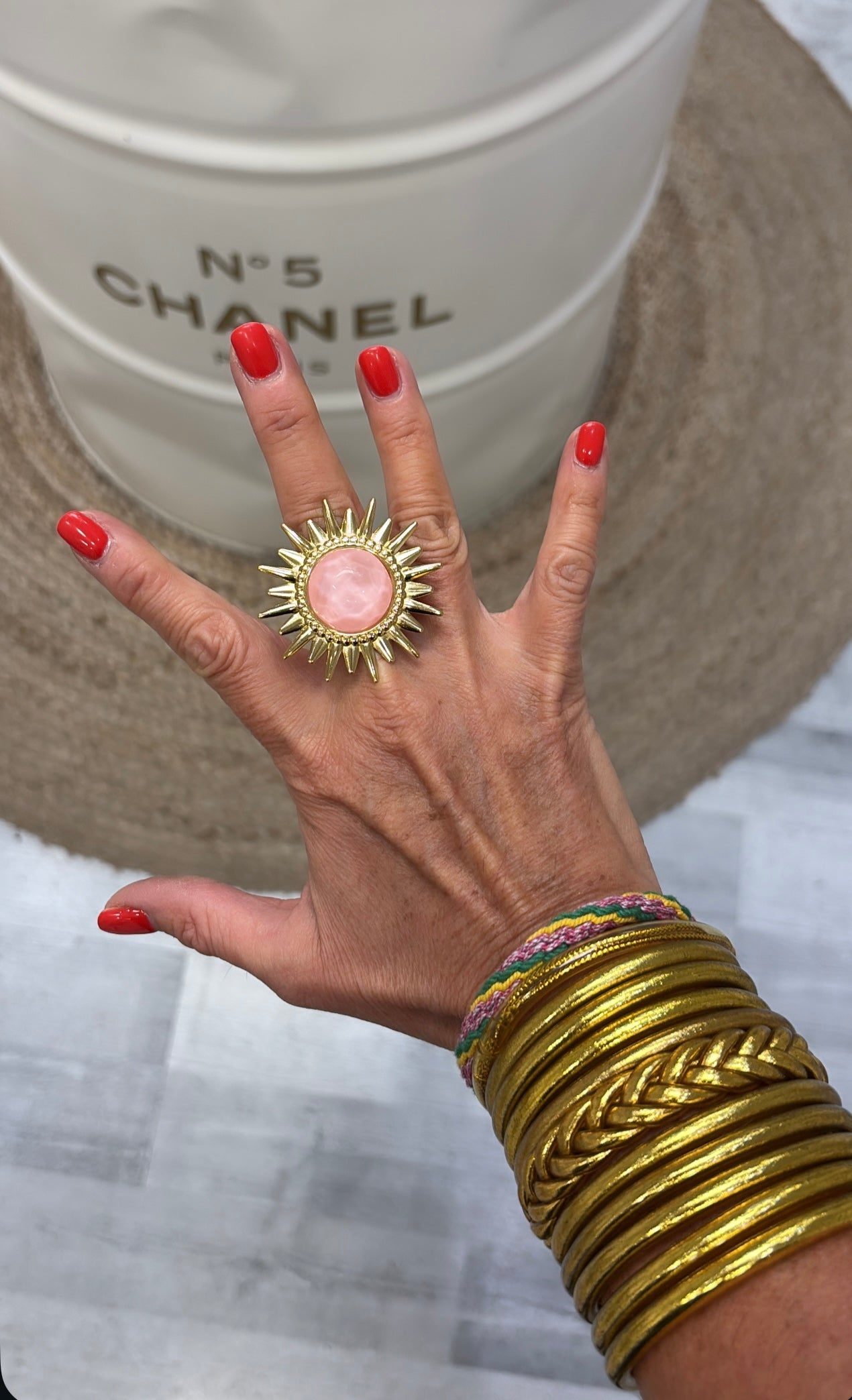 Bague soleil rose