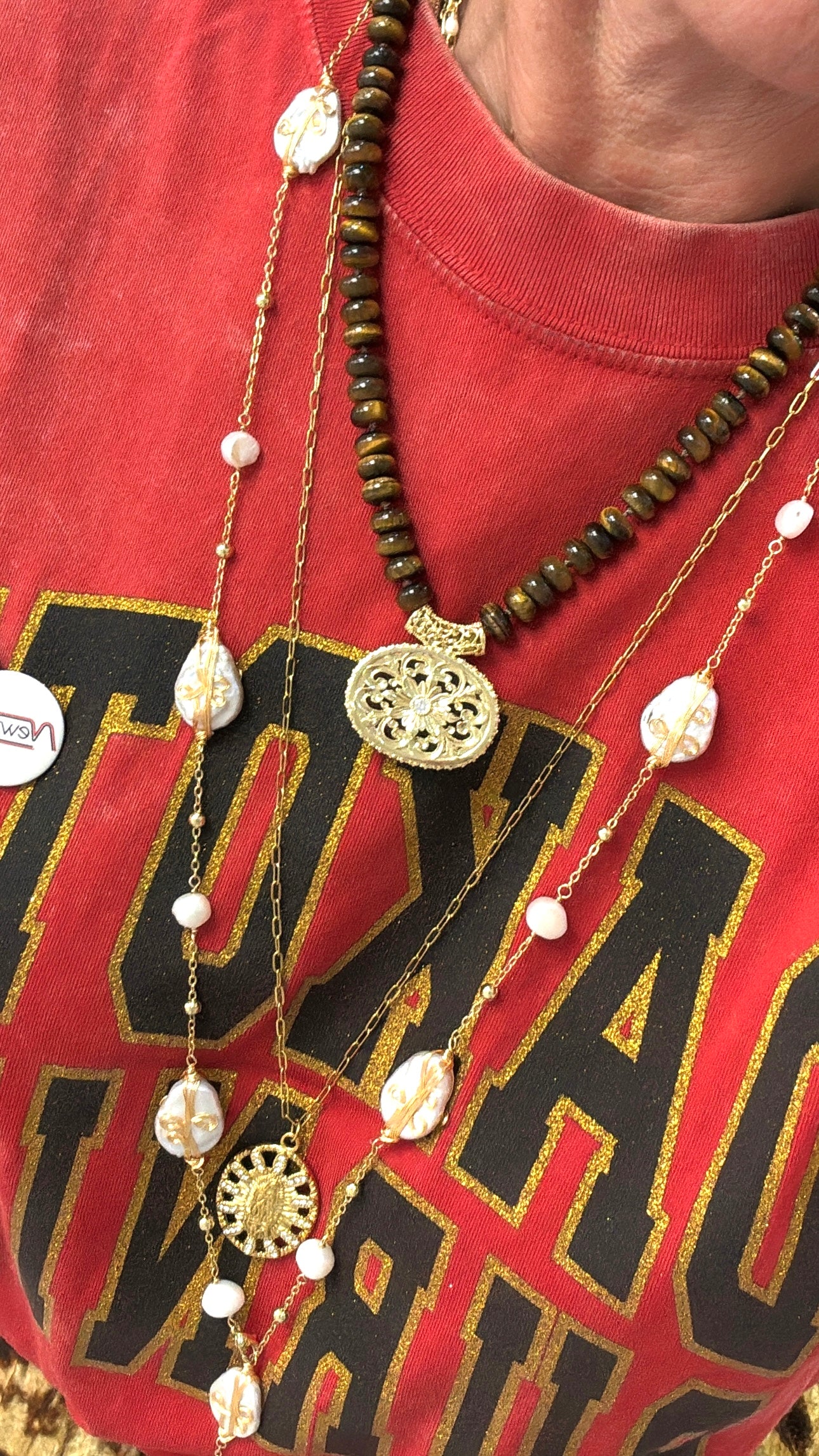 Collier Merveilleux Oeil de Tigre et Cornaline