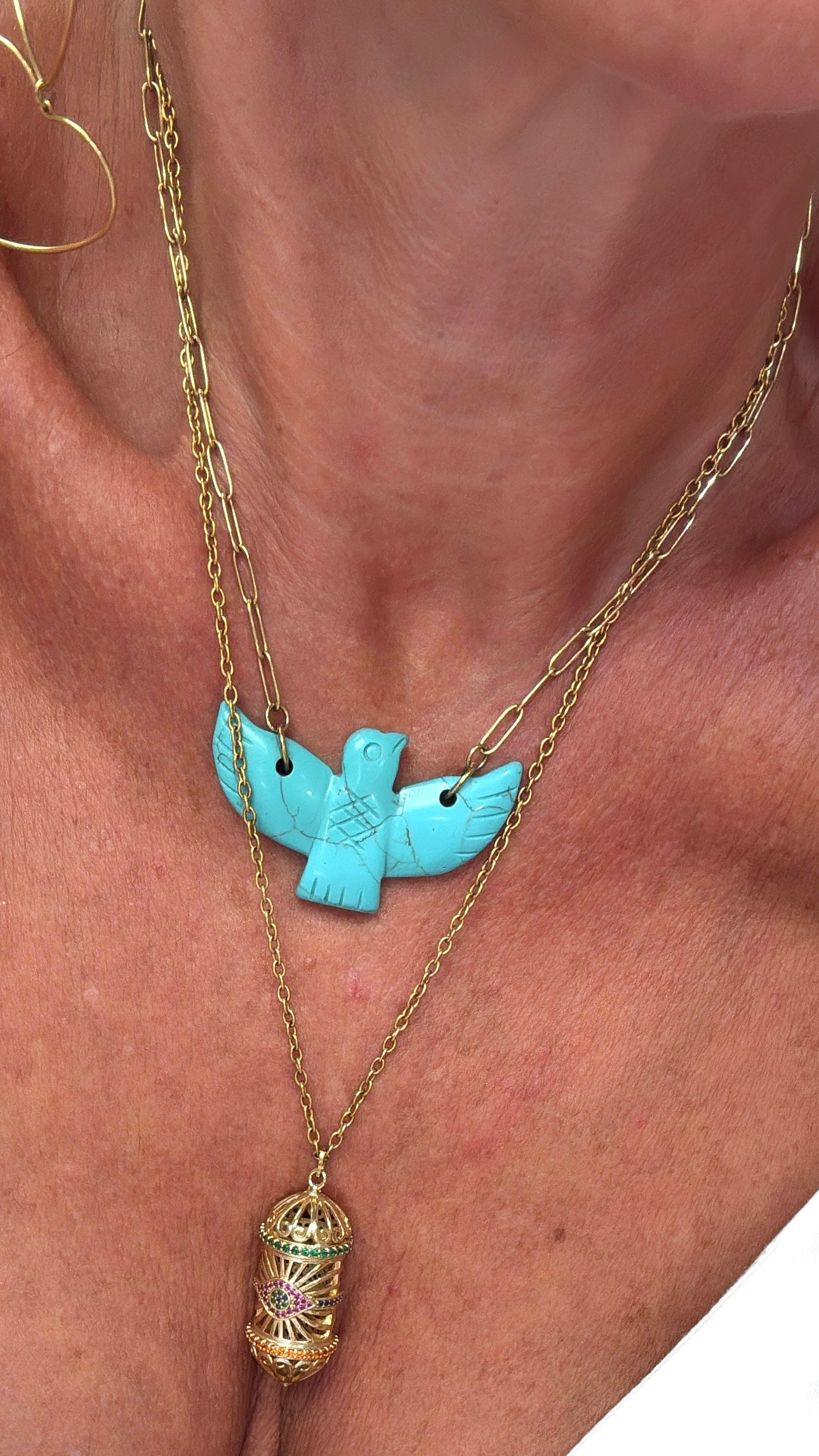 Collier Eagle Red Pierre Naturelle