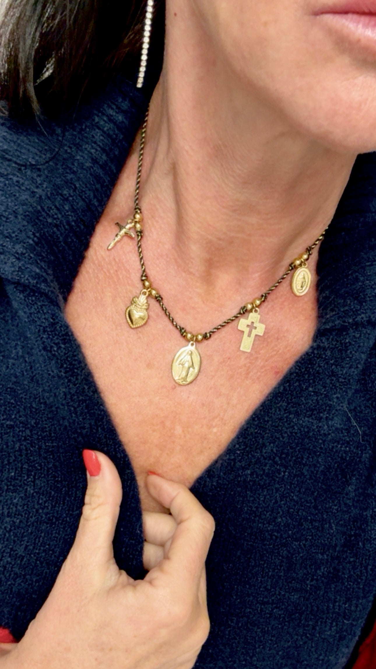 Collier Prayer Noir et doré