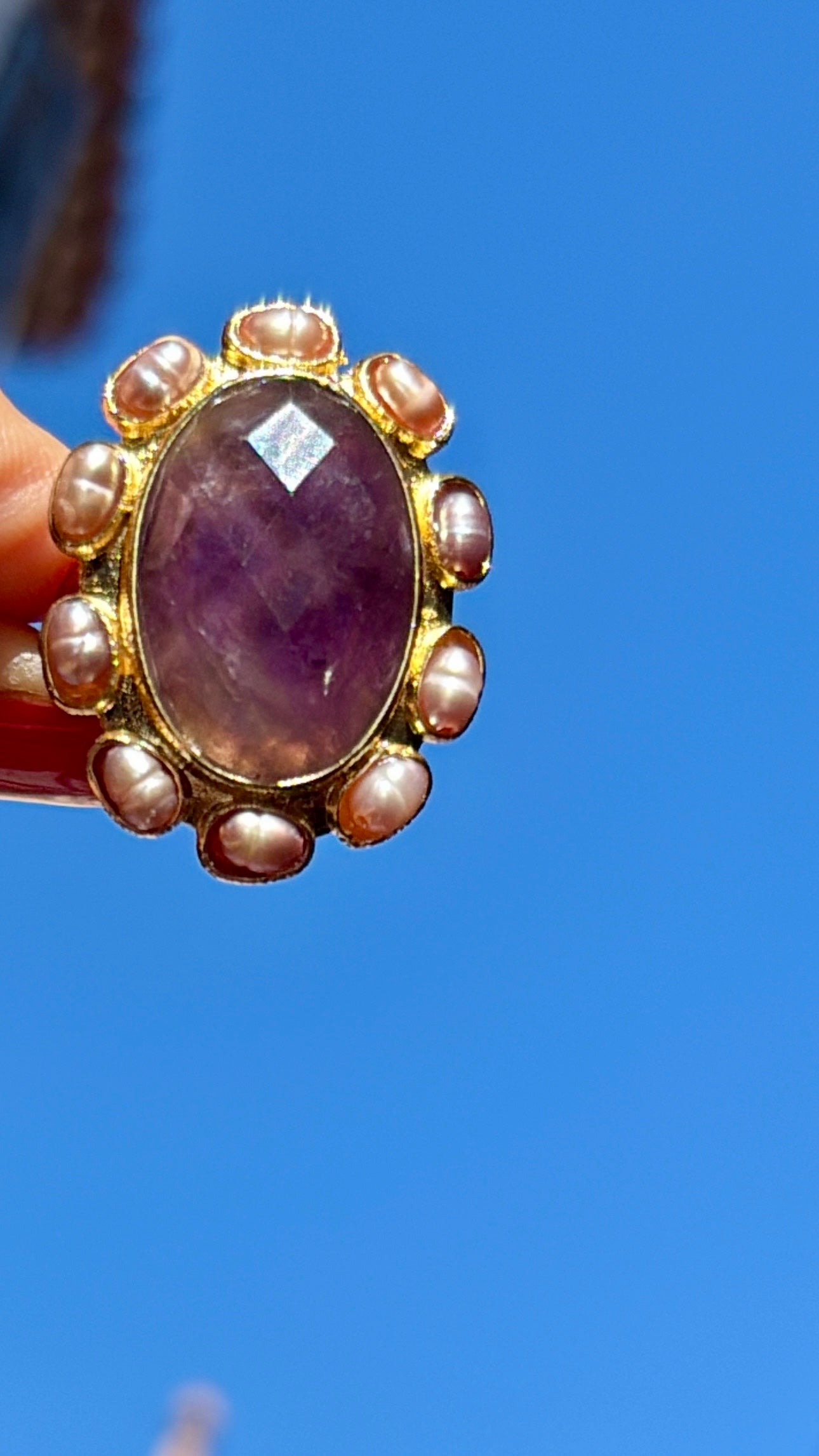 Bague La Sublime Améthyste et Perles d’eau douce