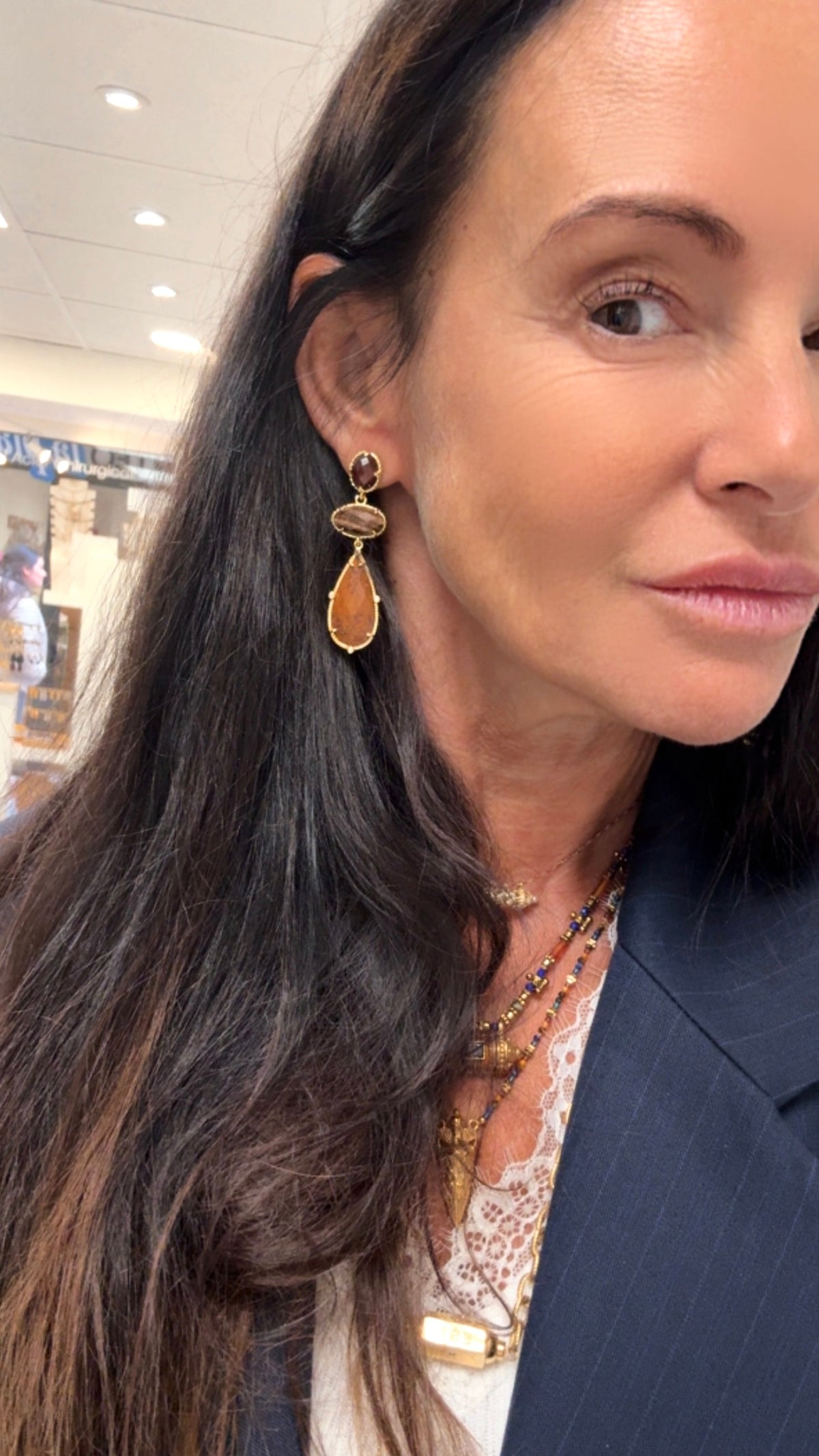 Boucles d’Oreilles Trio Jaspe et Œil de Tigre