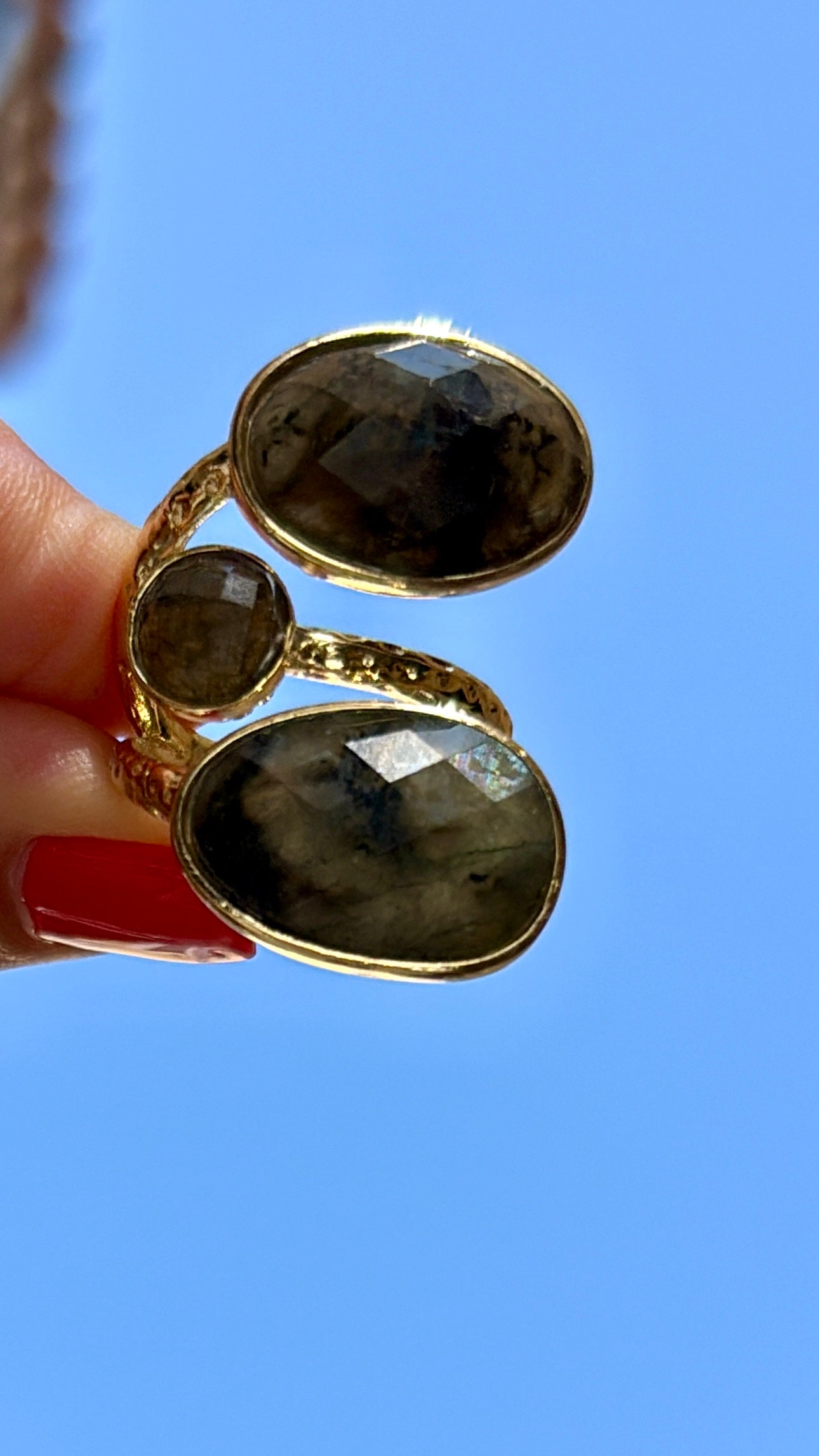 Bague Trio Labradorite