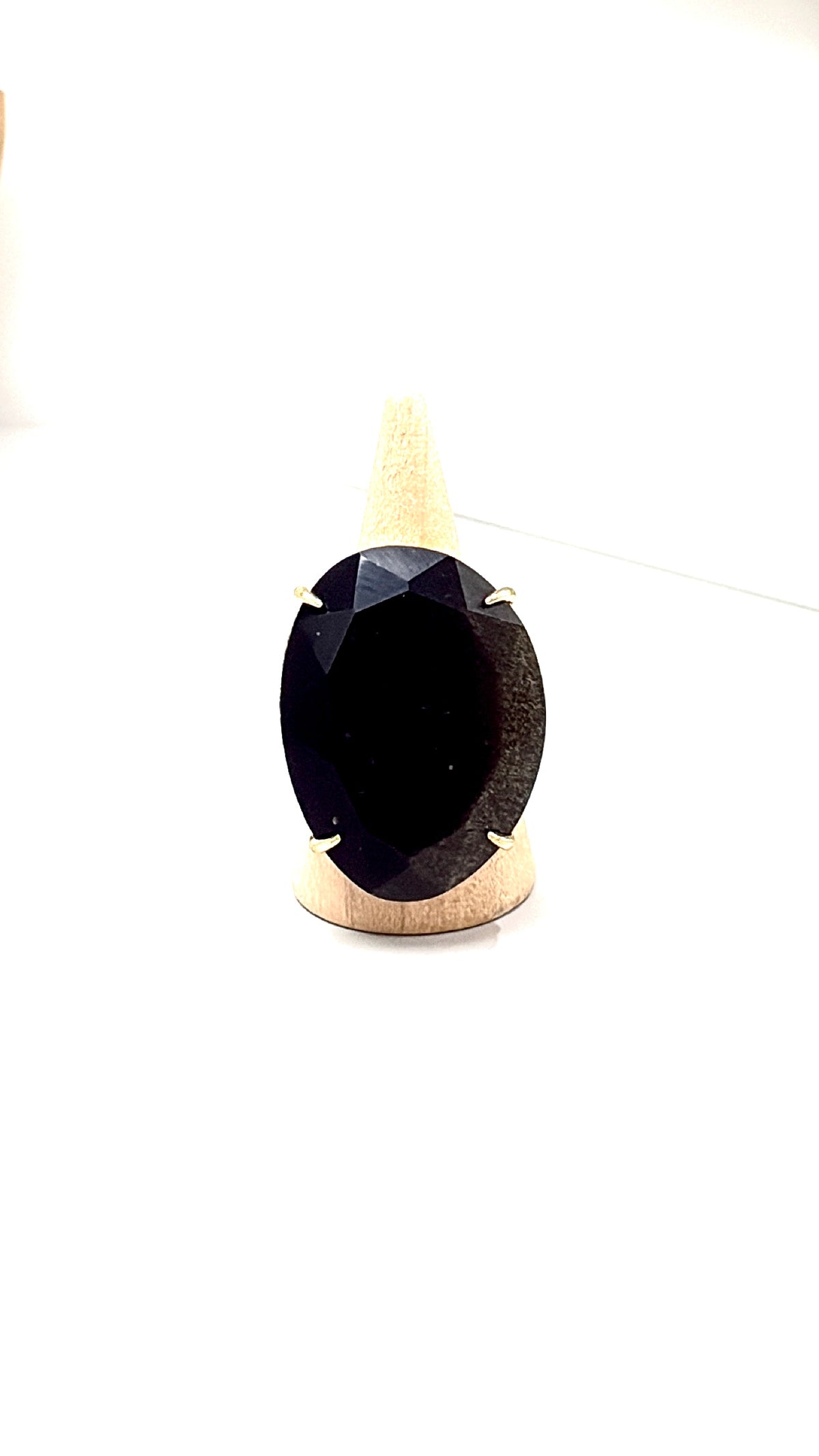 Bague Ovaloïde Obsidienne Dorée