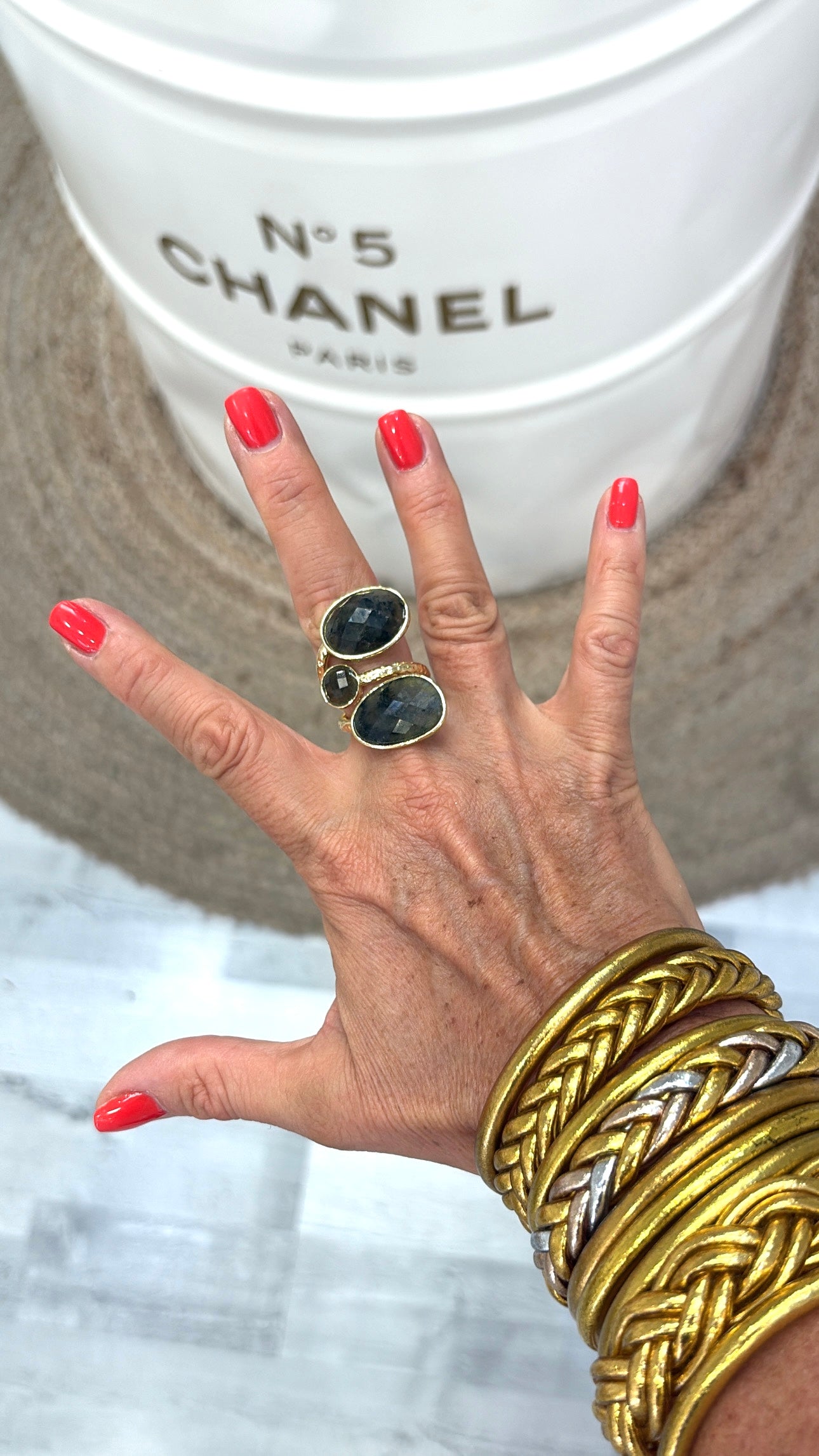 Bague Trio Labradorite