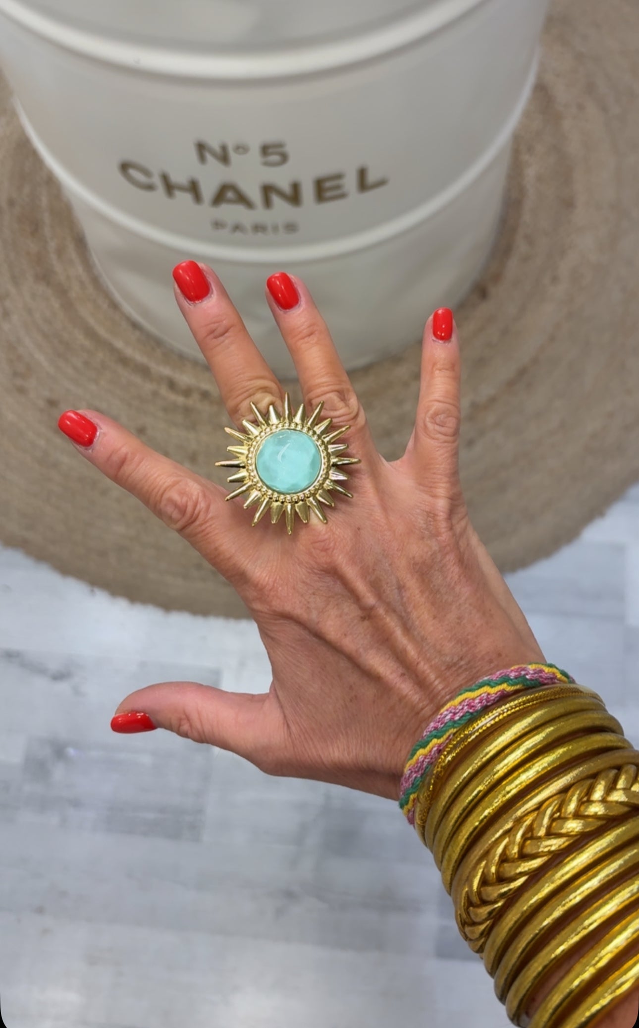 Bague soleil bleu