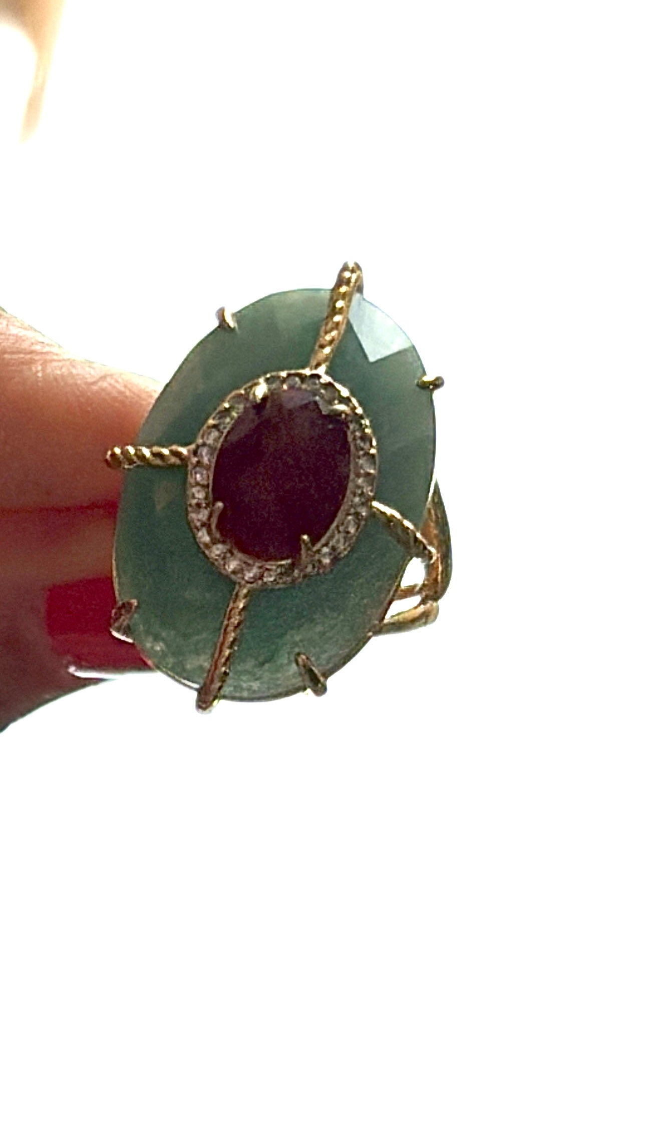 Bague Superbe Amazonite et Cornaline