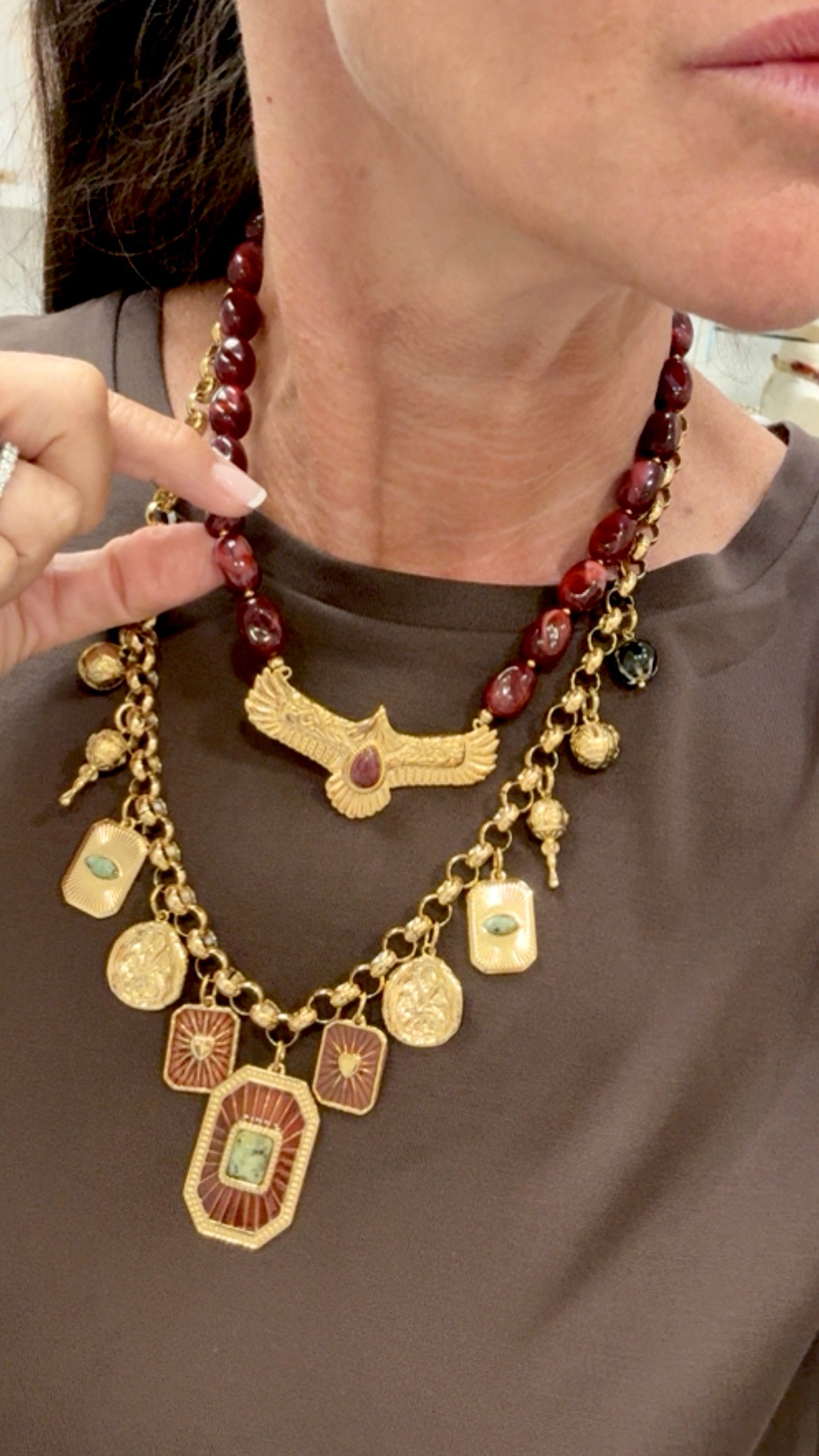 Collier Eagle MileMila Jaspe Rouge