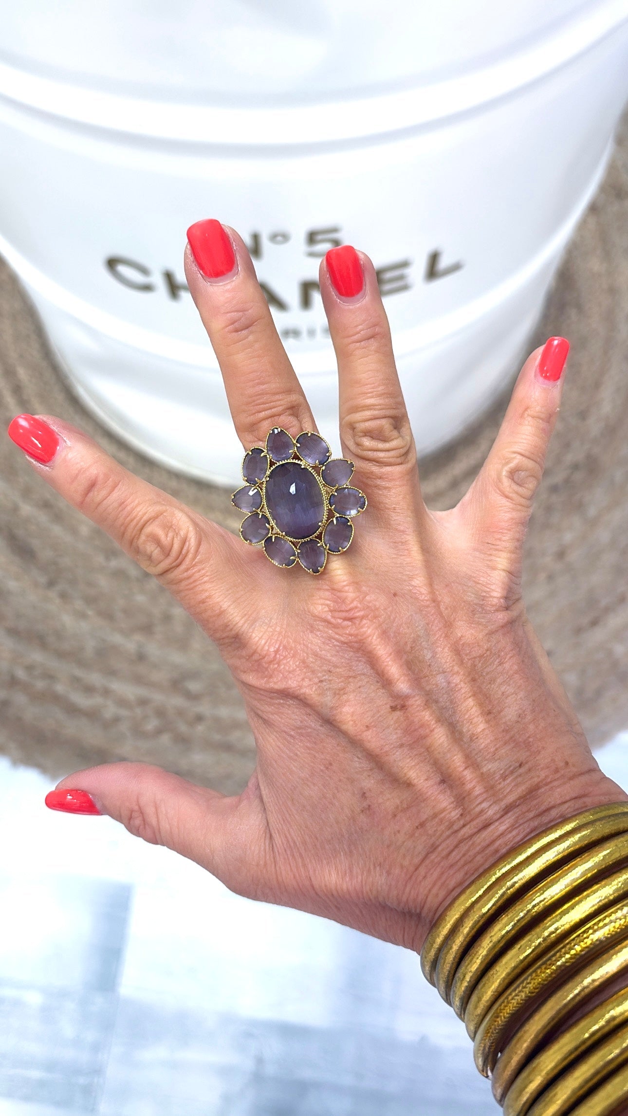 Bague Orchid Œil de Chat Lilas