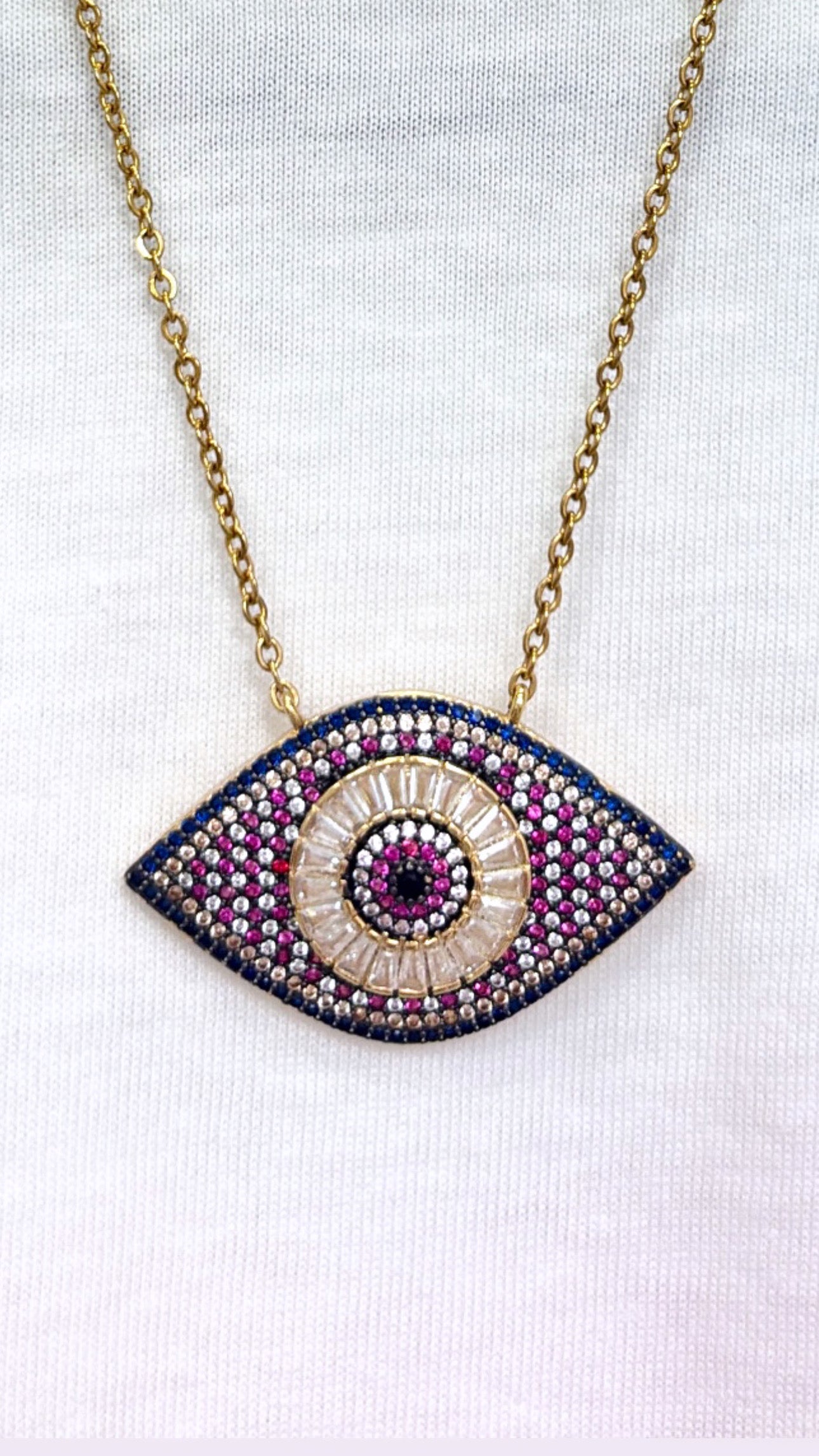 Collier Eye Strass Chaîne 🧿