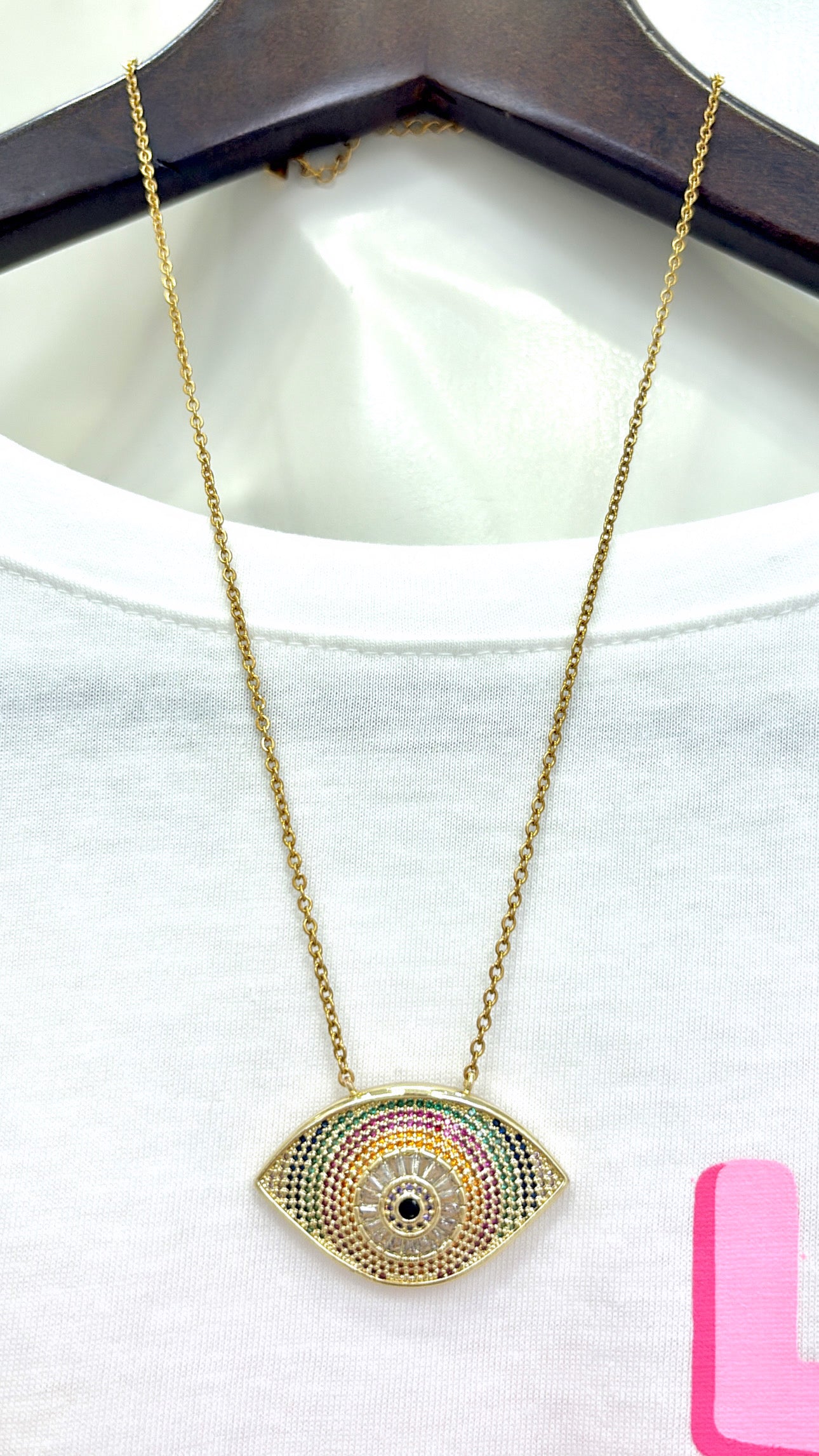 Collier Eye Strass Rainbow