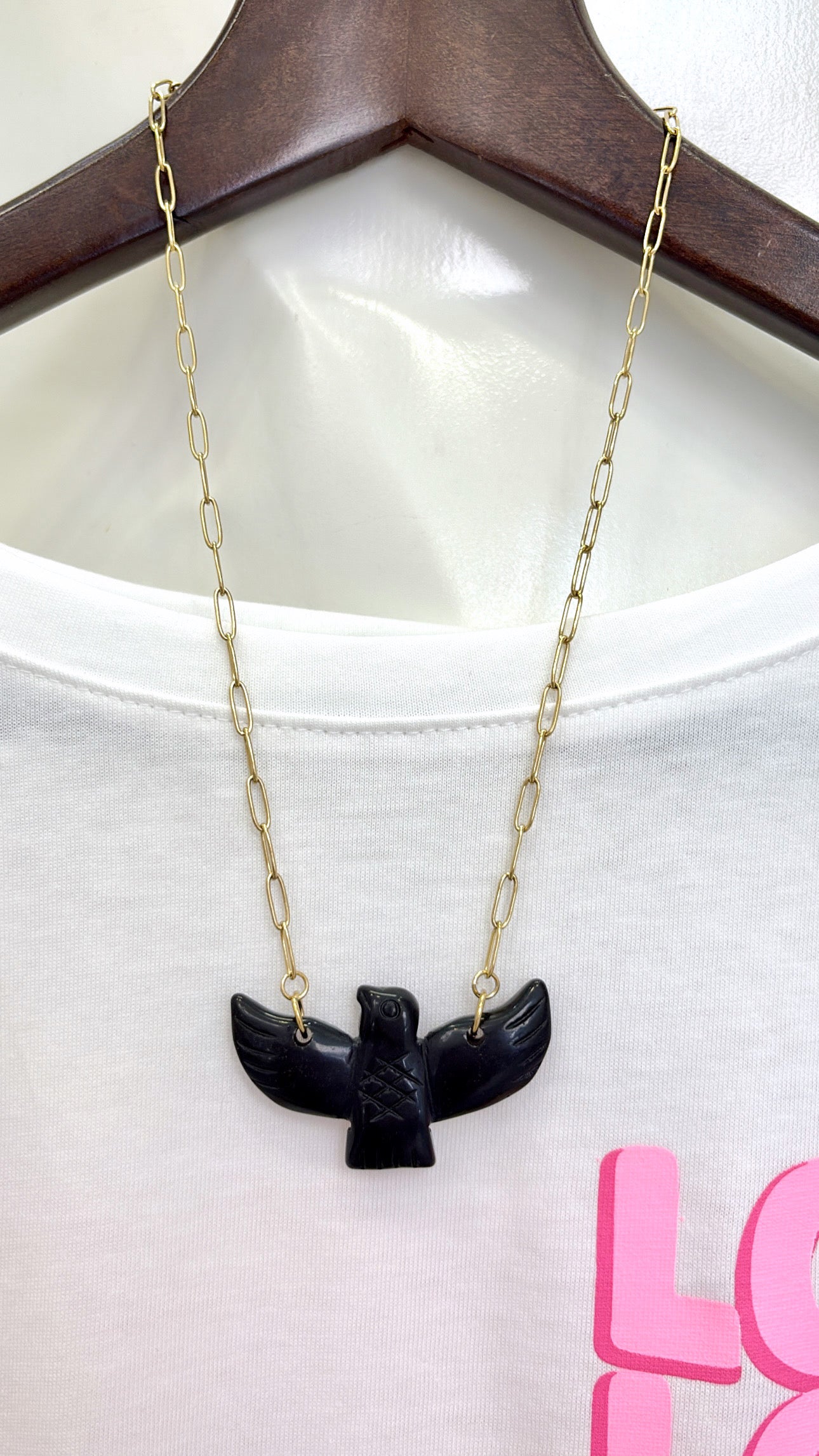 Collier Eagle Black Pierre Naturelle