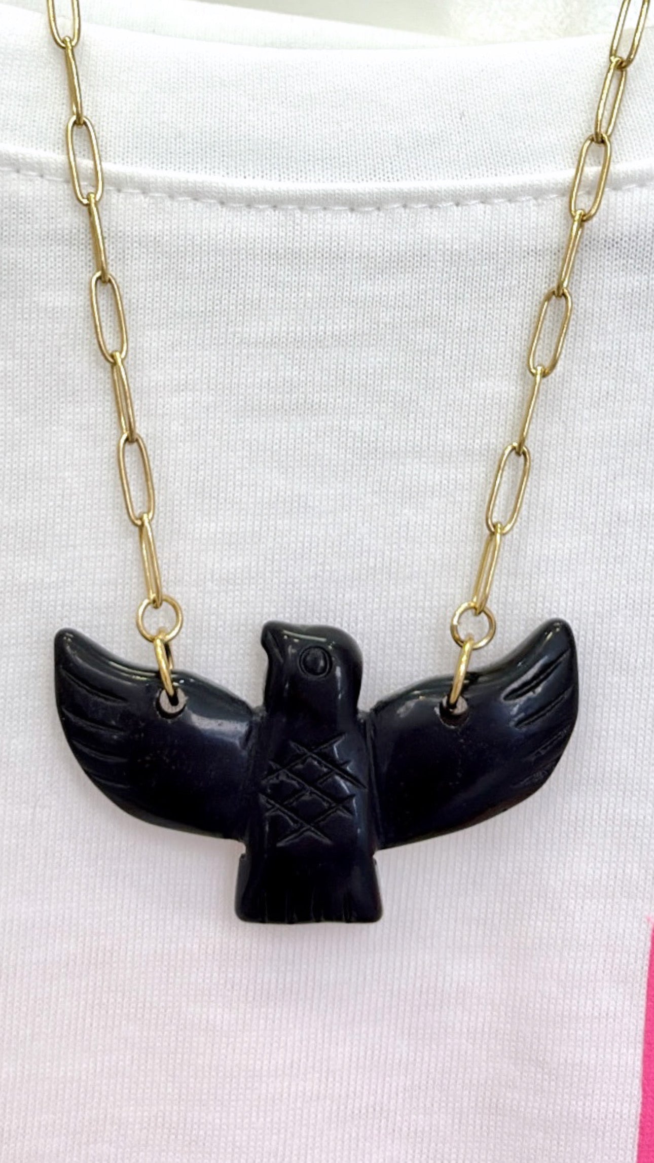 Collier Eagle Black Pierre Naturelle