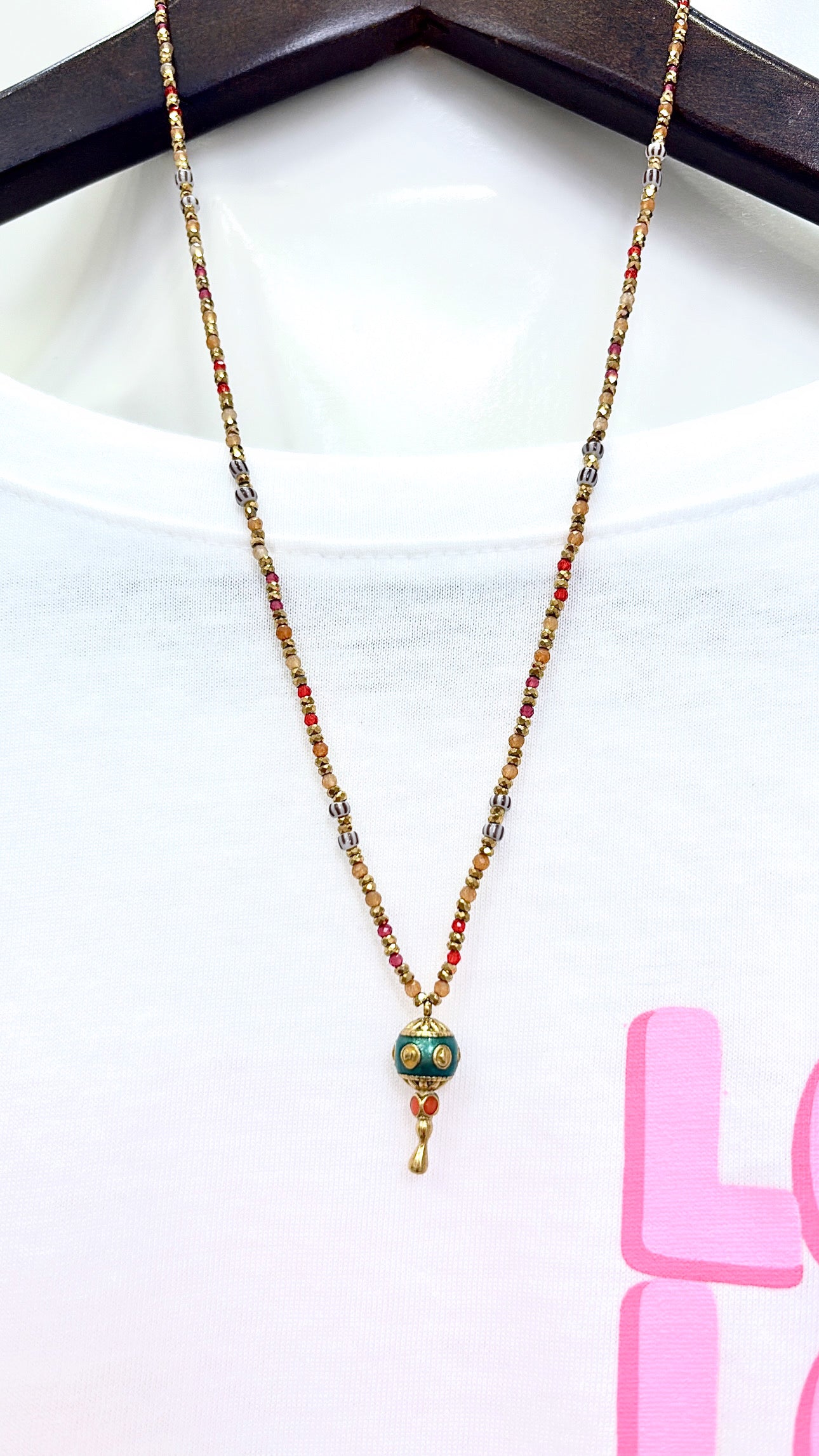 Collier Toupie Multi Pierres