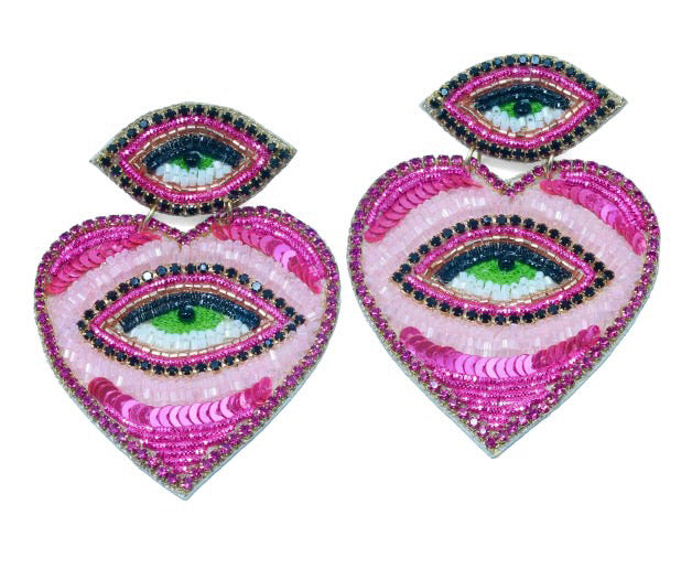 Boucles d’oreilles Eye Pink MANDALITA
