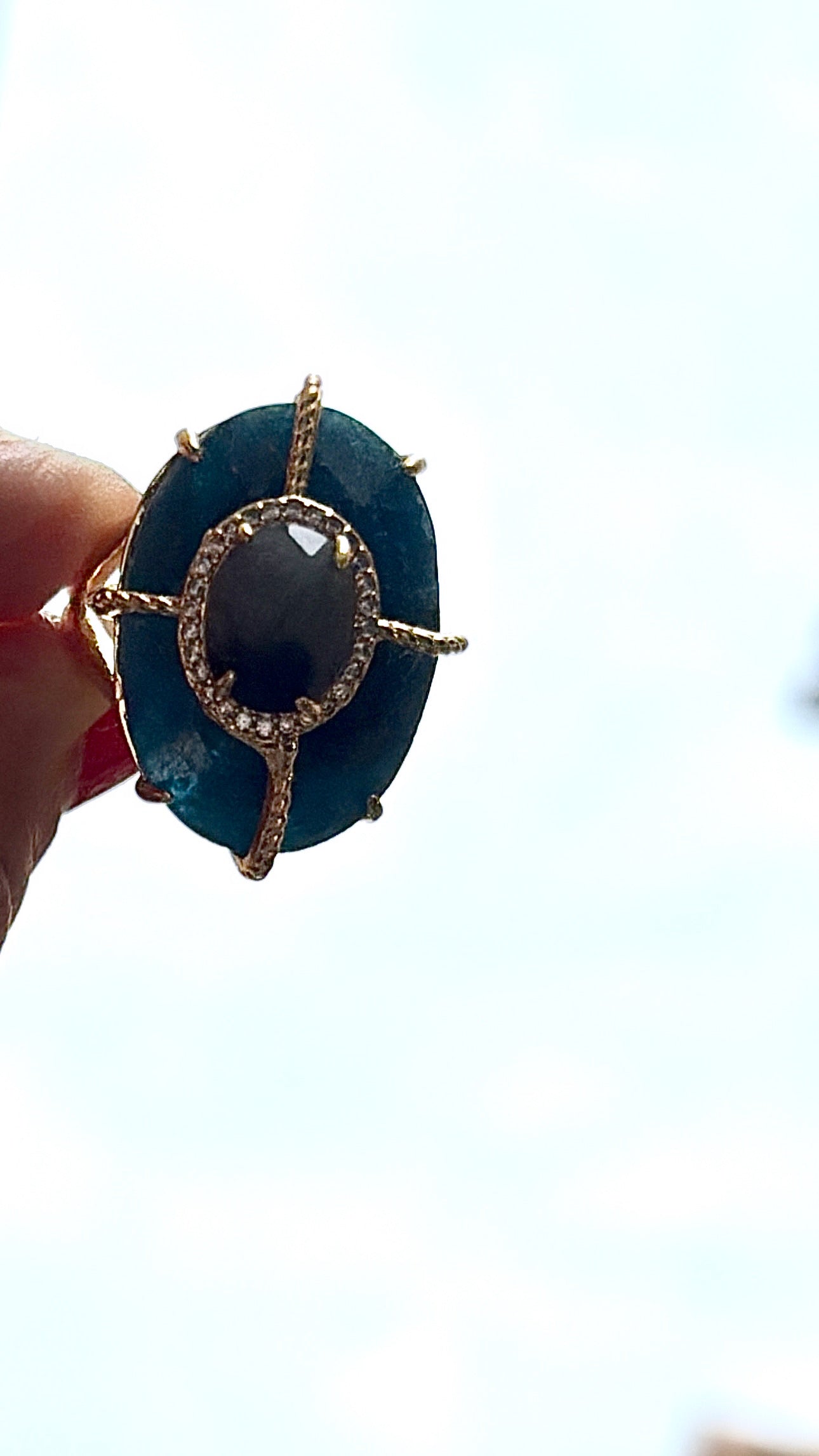 Bague Superbe Apatite et Labradorite