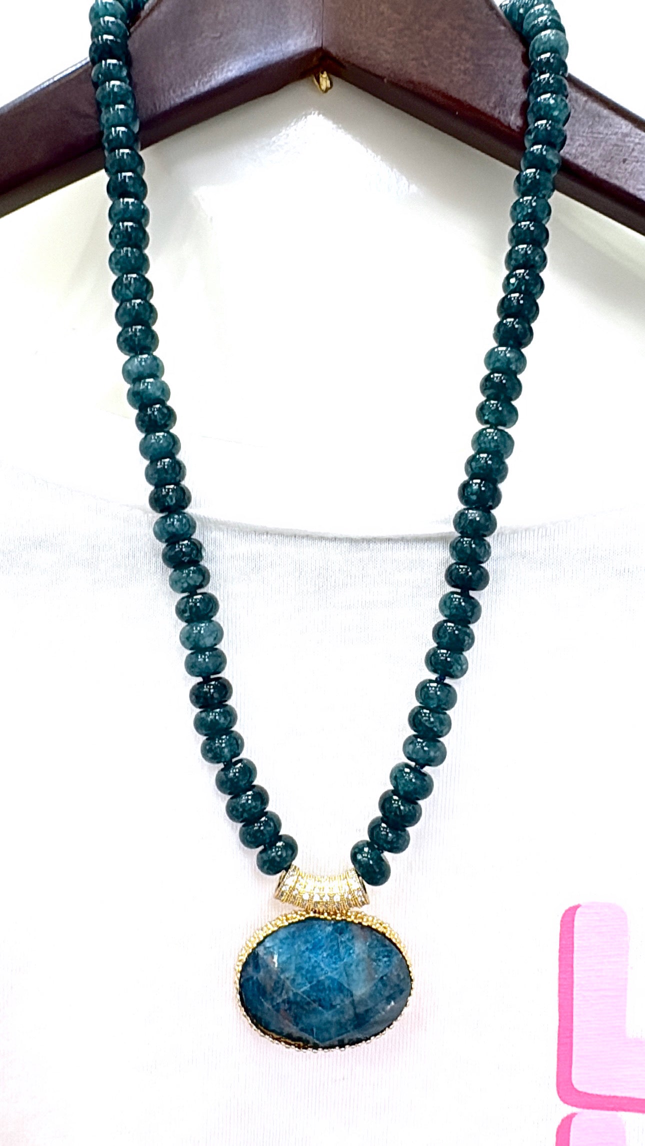 Collier Merveille Agate bleue et Apatite