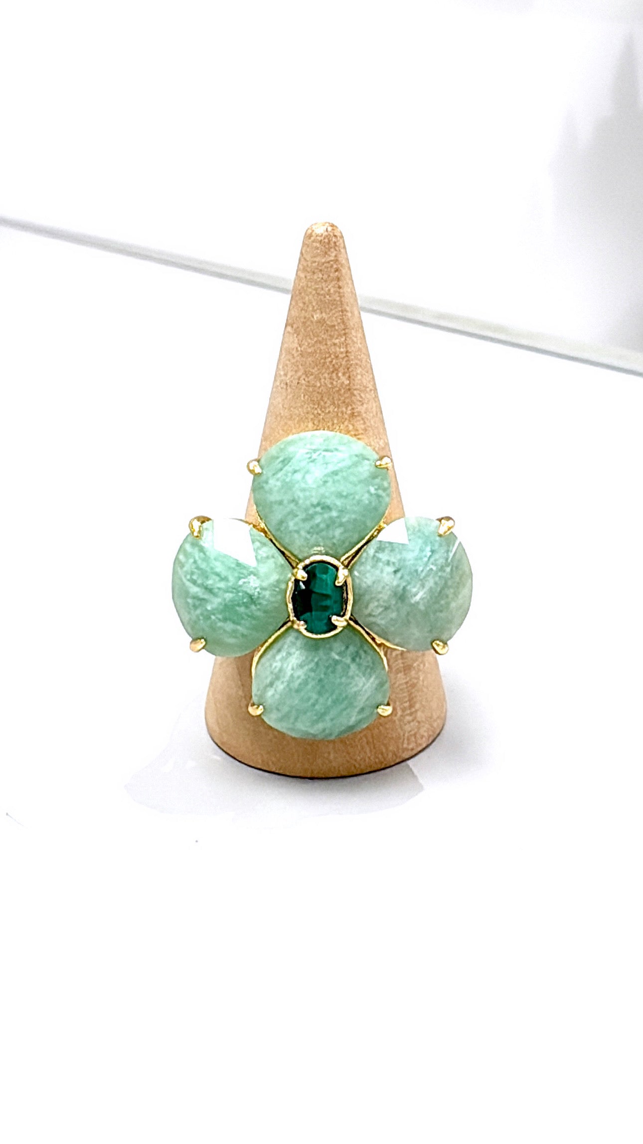 Bague Chance Amazonite et Malachite