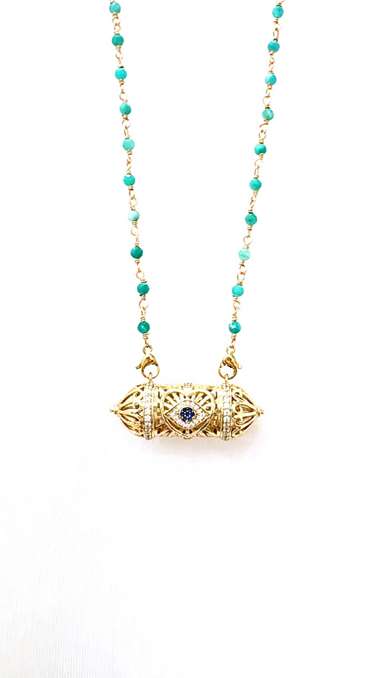Sautoir Amulette Eye Amazonite