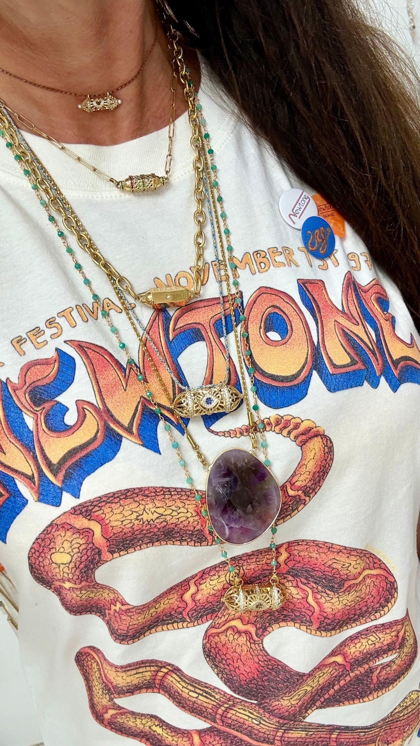Sautoir Amulette Eye Amazonite