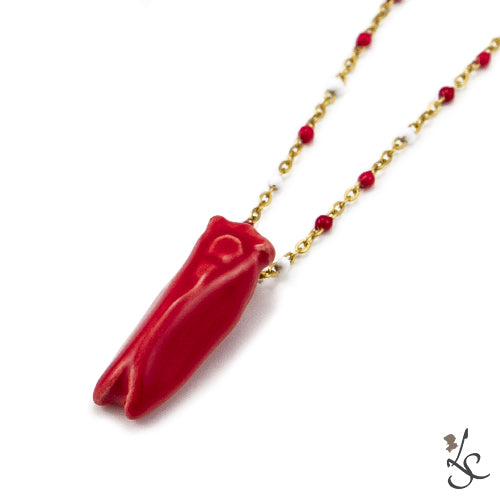 Sautoir Cigale Rouge
