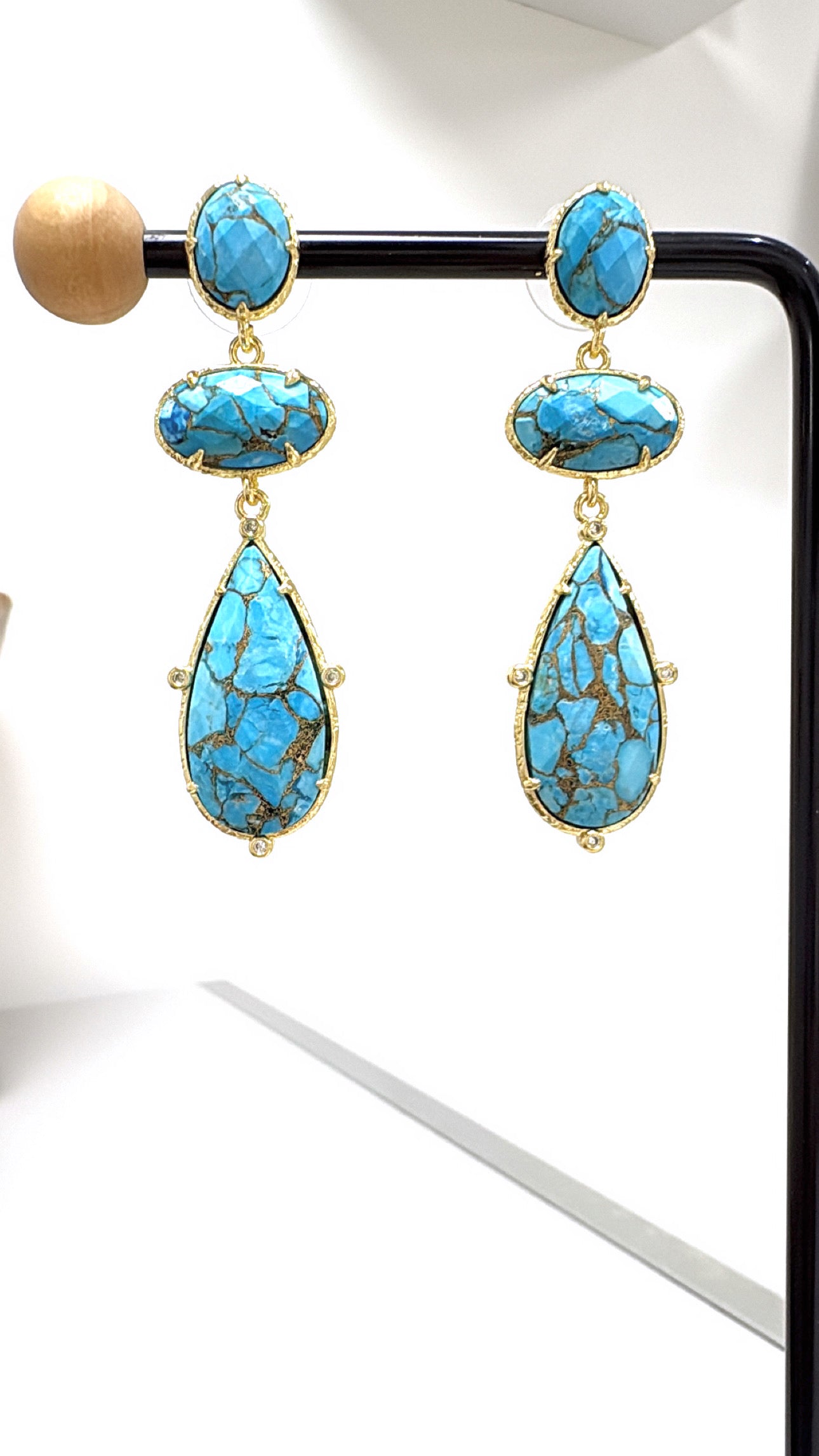 Boucles D’oreilles Trio Turquoise Mohave