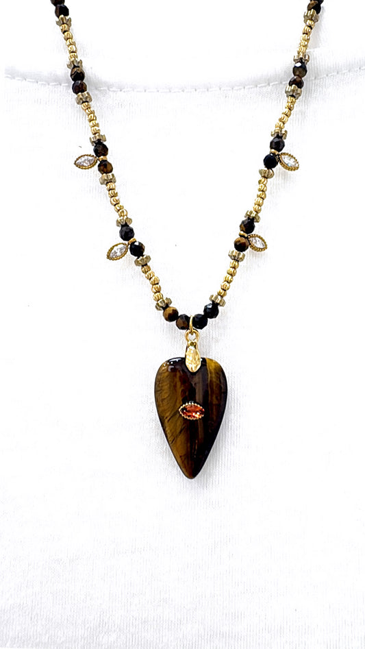 Collier Précieux Talisman Œil de Tigre