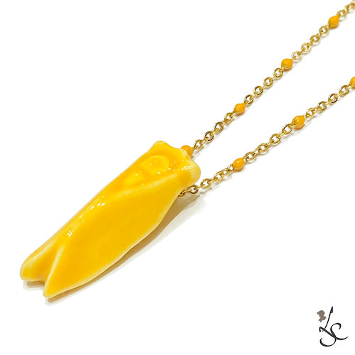 Collier Cigale Jaune