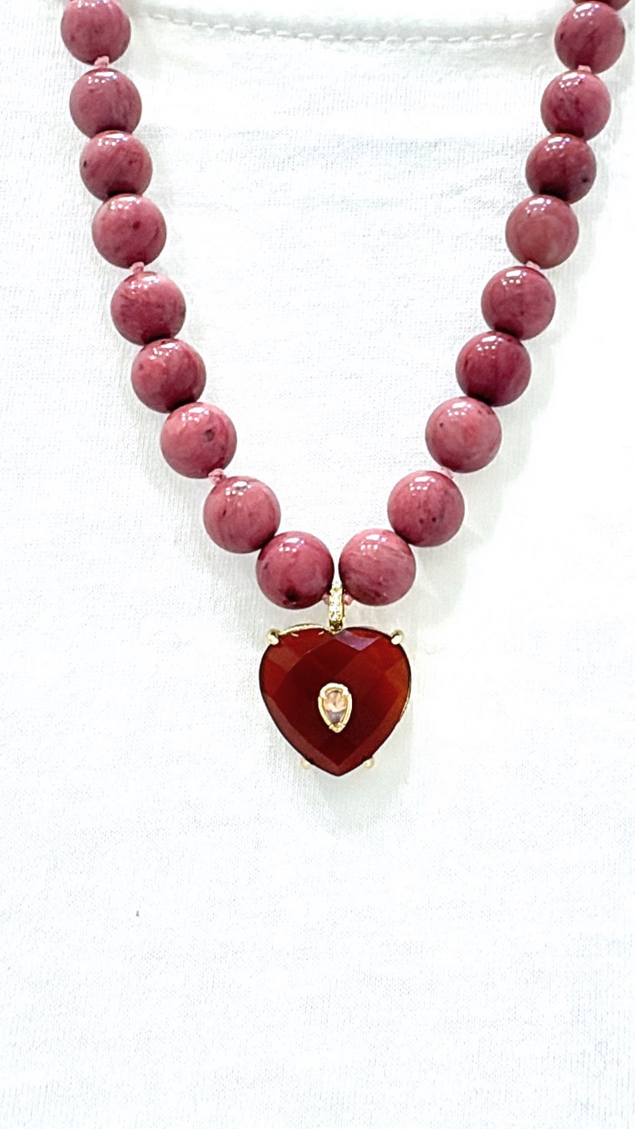 Collier Passion Cornaline et Rhodonite