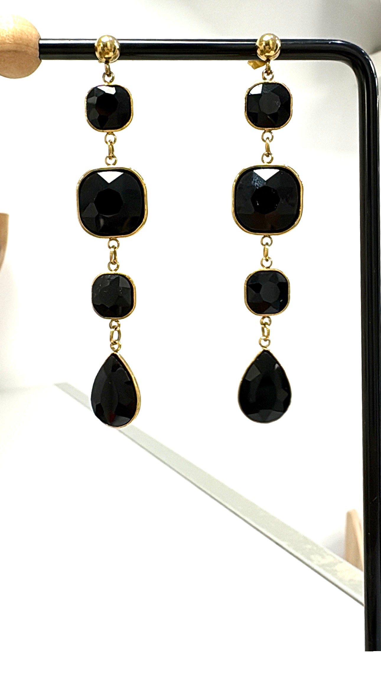 Boucles d’oreilles Élégance Noir