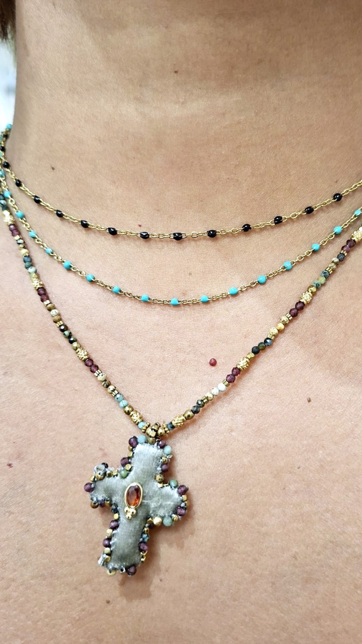 Collier Amulette Pillow Croix