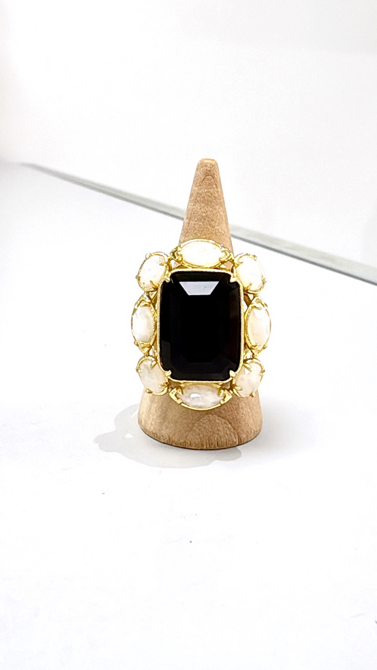 Bague Splendide Onyx et Cristal de Roche